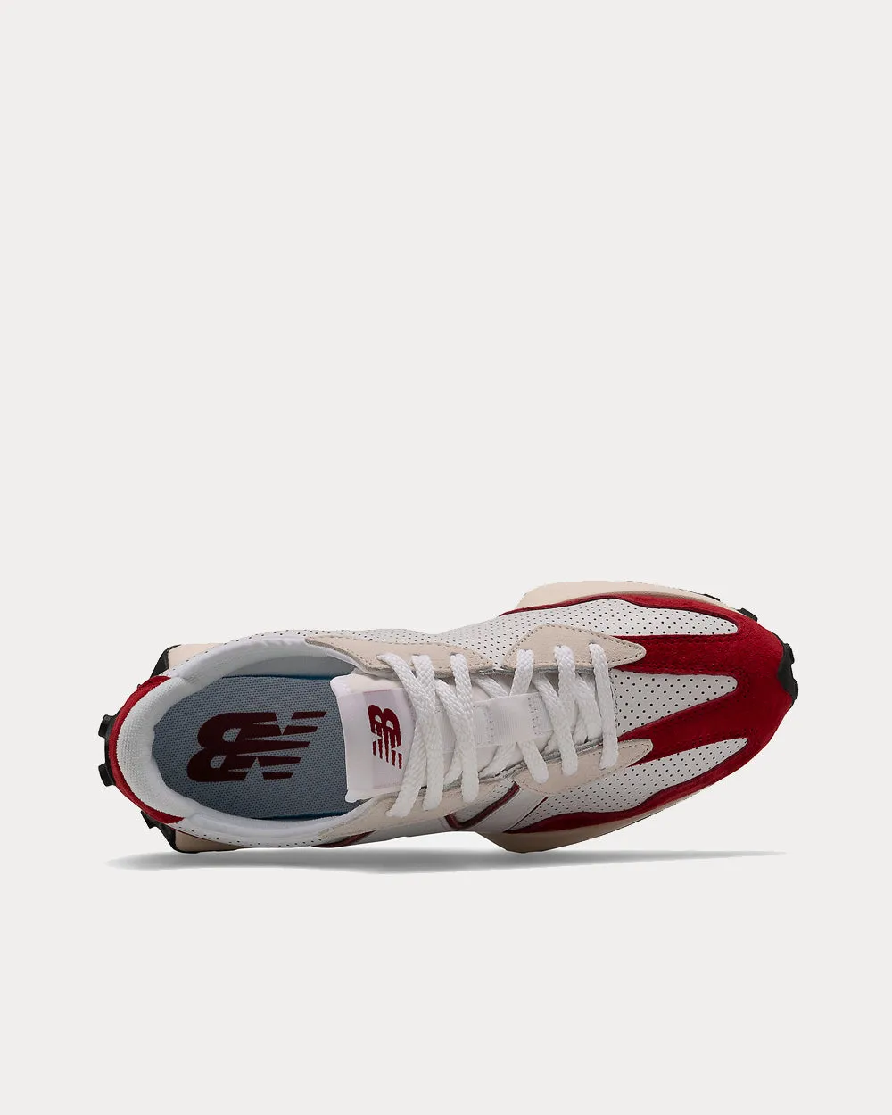 327 White & Scarlet Low Top Sneakers