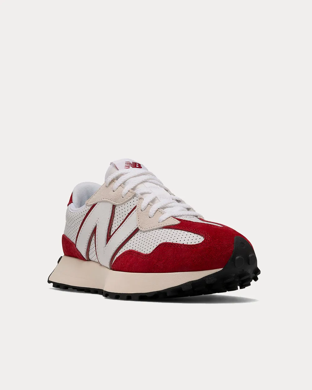 327 White & Scarlet Low Top Sneakers