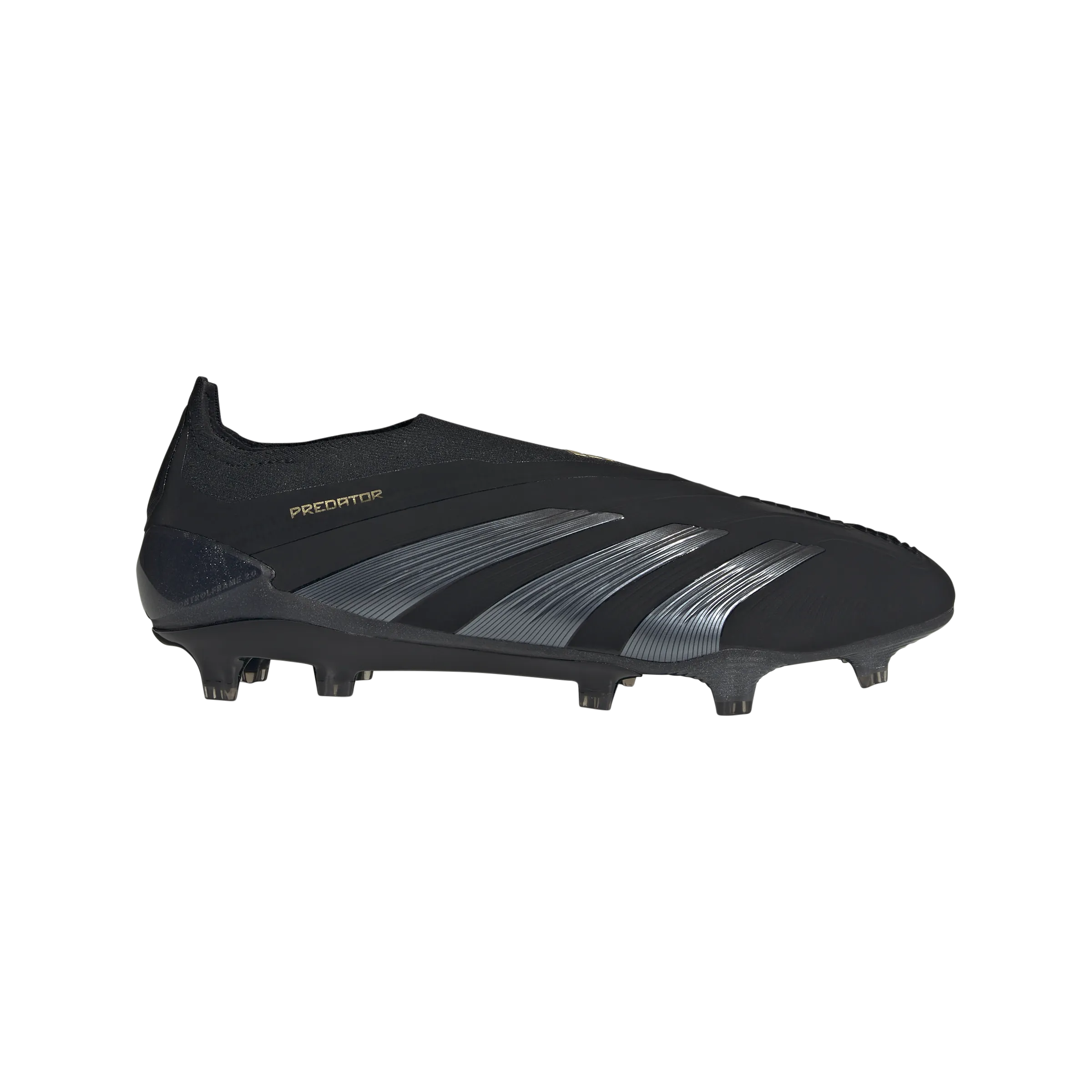 adidas Predator Elite Laceless Firm Ground Soccer Cleats | Core Black-Carbon-Gold Metallic | Men's