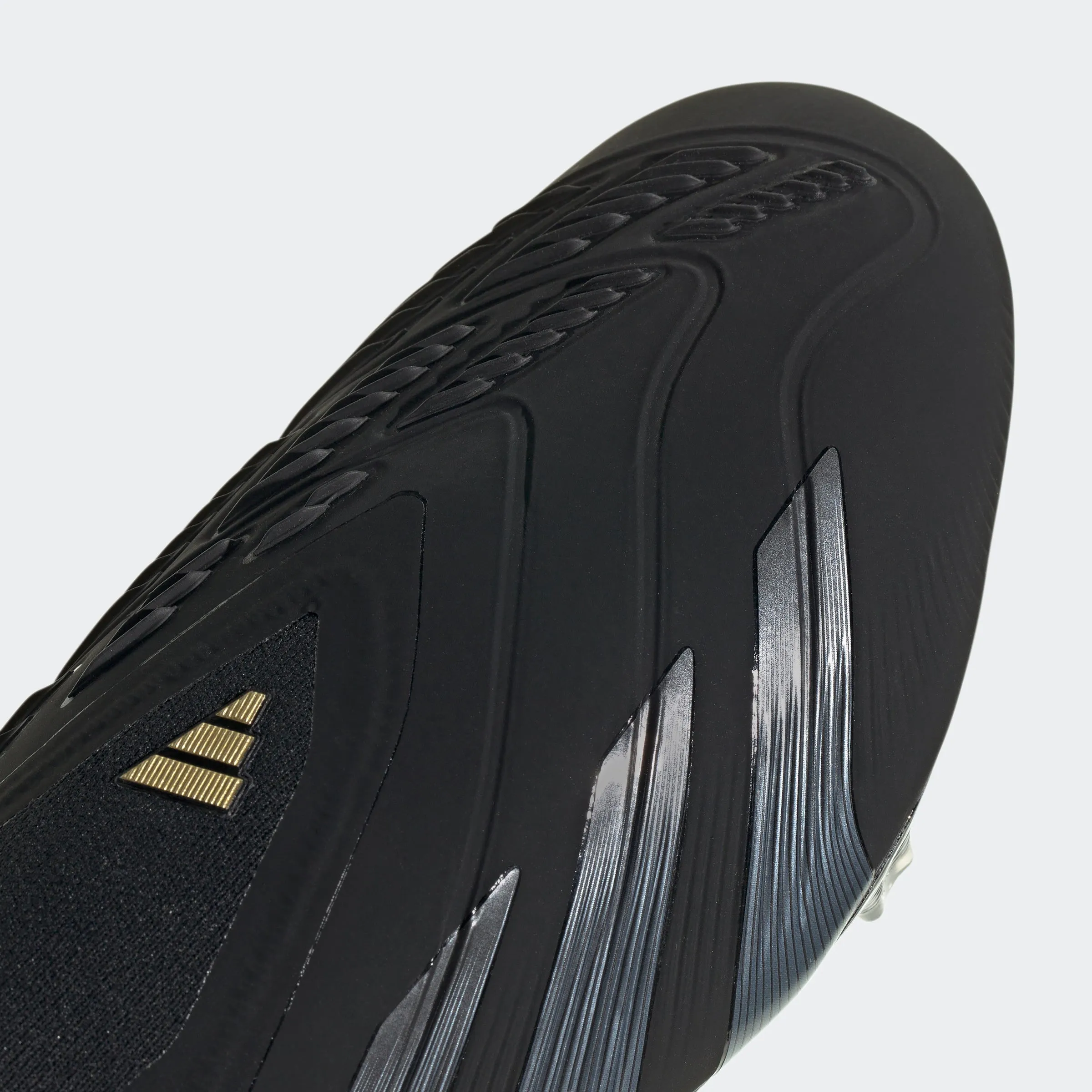 adidas Predator Elite Laceless Firm Ground Soccer Cleats | Core Black-Carbon-Gold Metallic | Men's