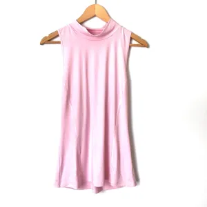 All Day Alba Light Pink Ronda Workout Top with Key Hole Back and Mock Neck- Size S