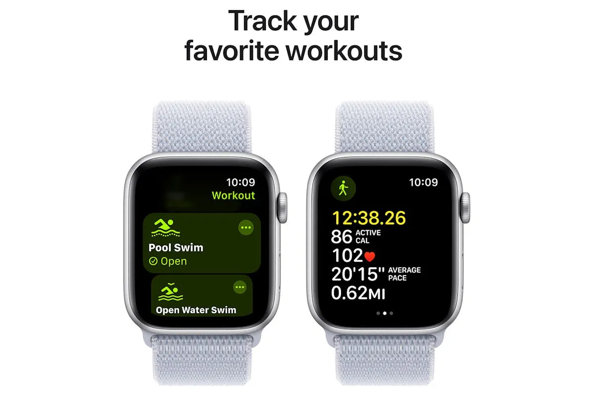 Apple Watch SE GPS   Cellular | 44mm | Silver Aluminium Case with Blue Cloud Sport Loop