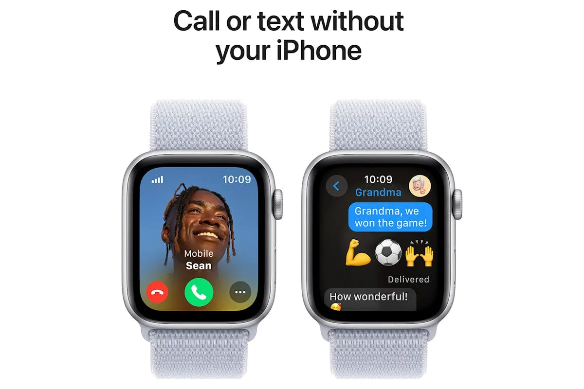 Apple Watch SE GPS   Cellular | 44mm | Silver Aluminium Case with Blue Cloud Sport Loop