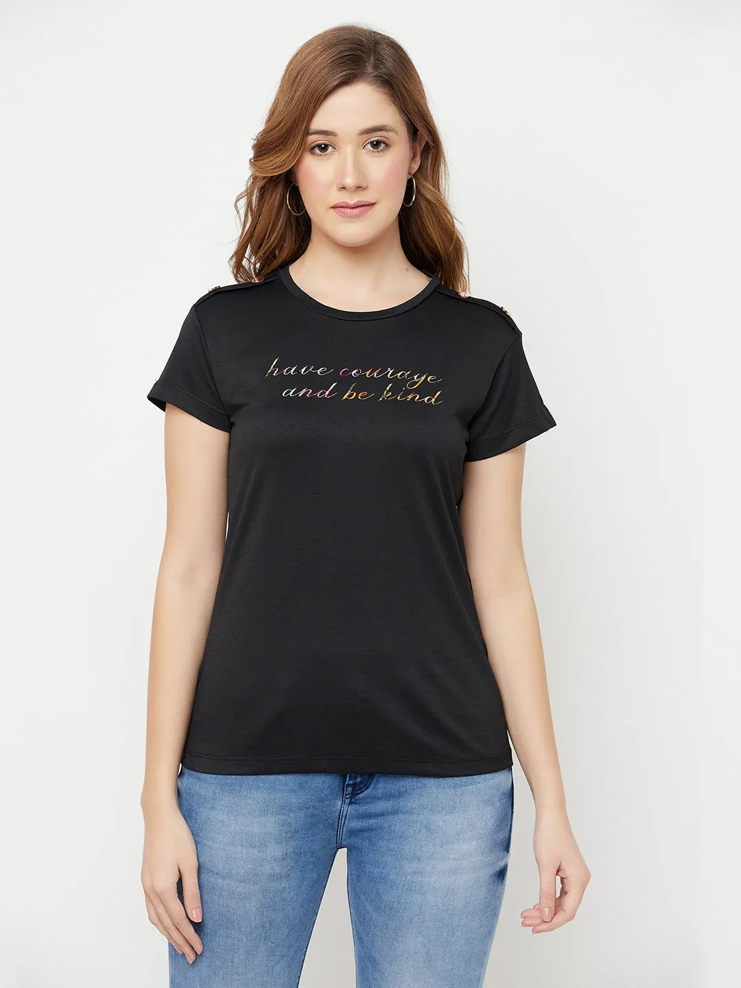 Black Epaulettes T-Shirt