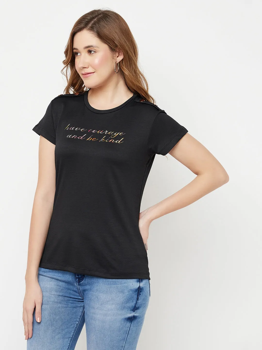 Black Epaulettes T-Shirt