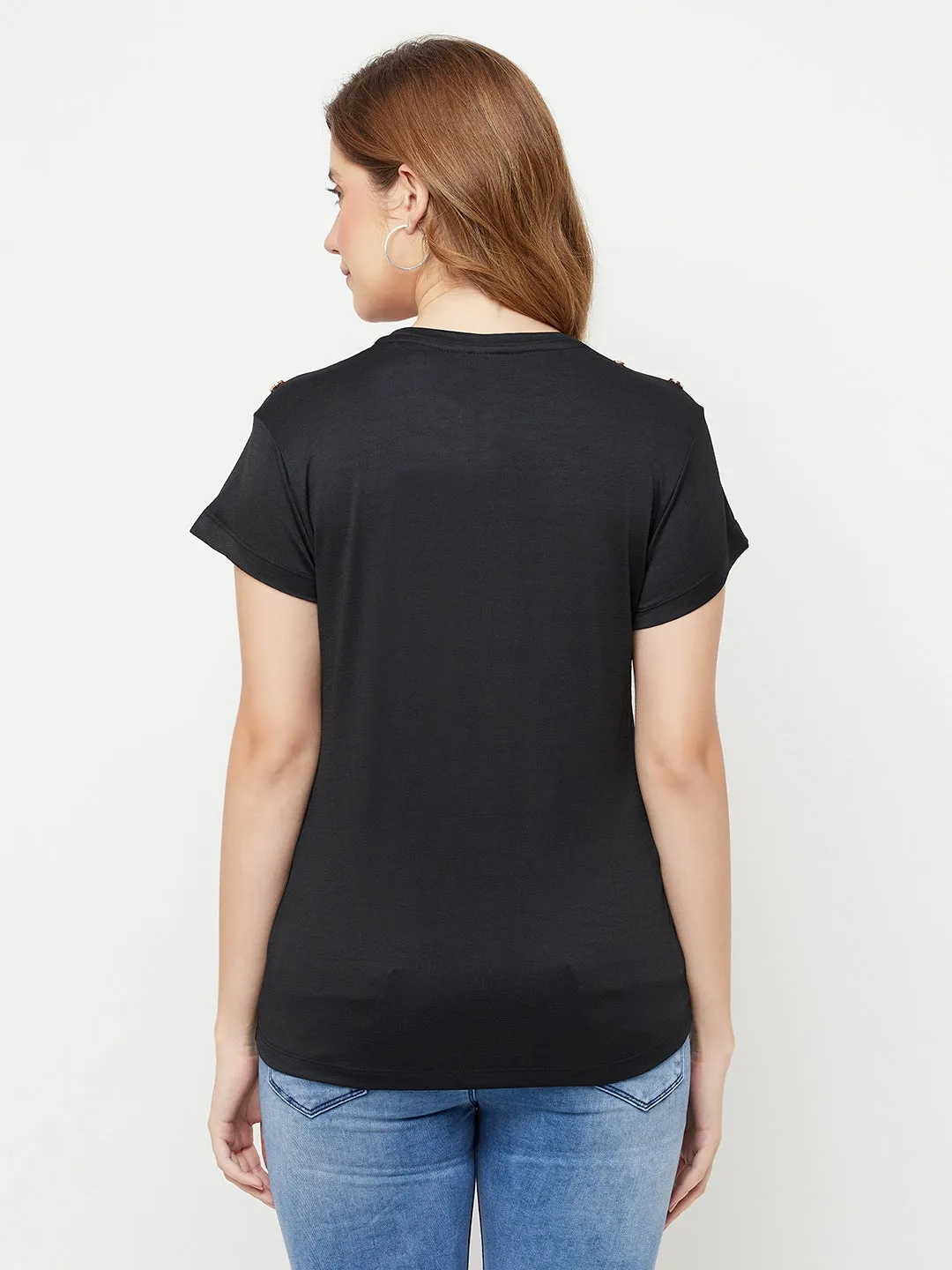Black Epaulettes T-Shirt