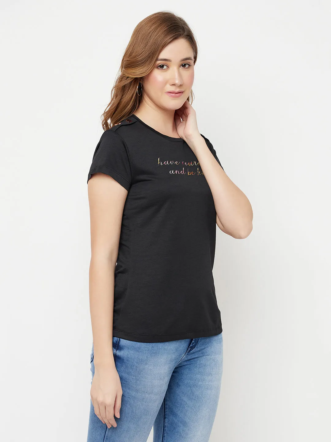 Black Epaulettes T-Shirt