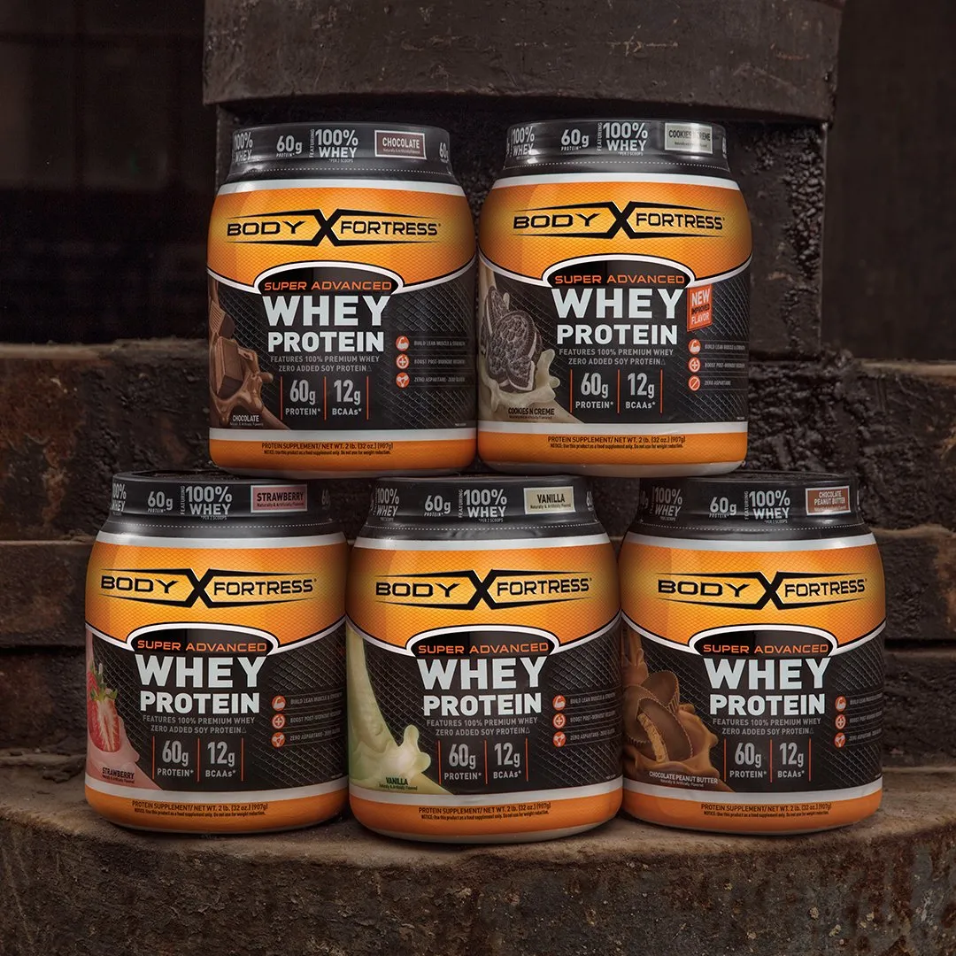 Body Fortress Super Advanced Whey Protein Powder, Gluten Free, Chocolate, 5 lbs