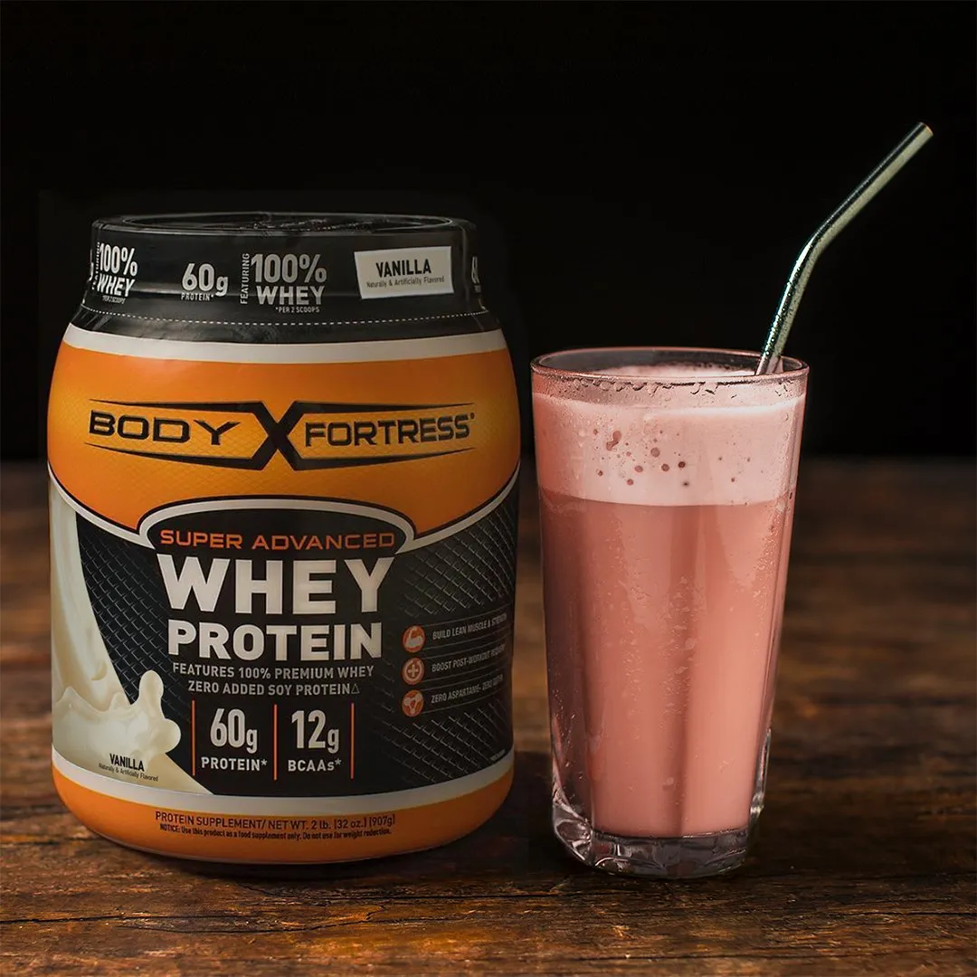 Body Fortress Super Advanced Whey Protein Powder, Gluten Free, Chocolate, 5 lbs
