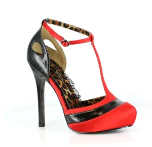 BP517-GYPSY Bettie Page Red High Heel Alternative Footwear Discontinued Sale Stock