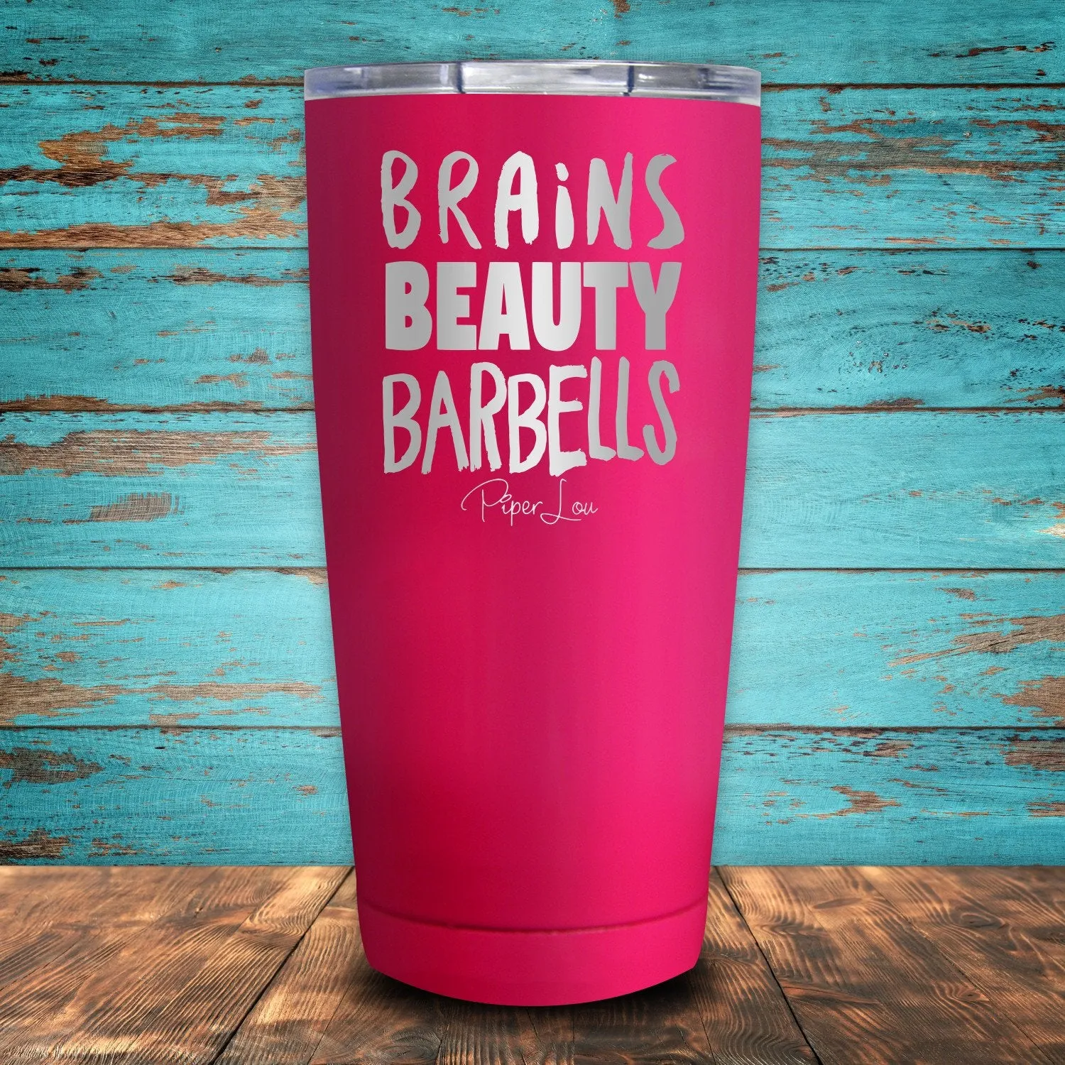 Brains, Beauty, Barbells Coated Drinkware