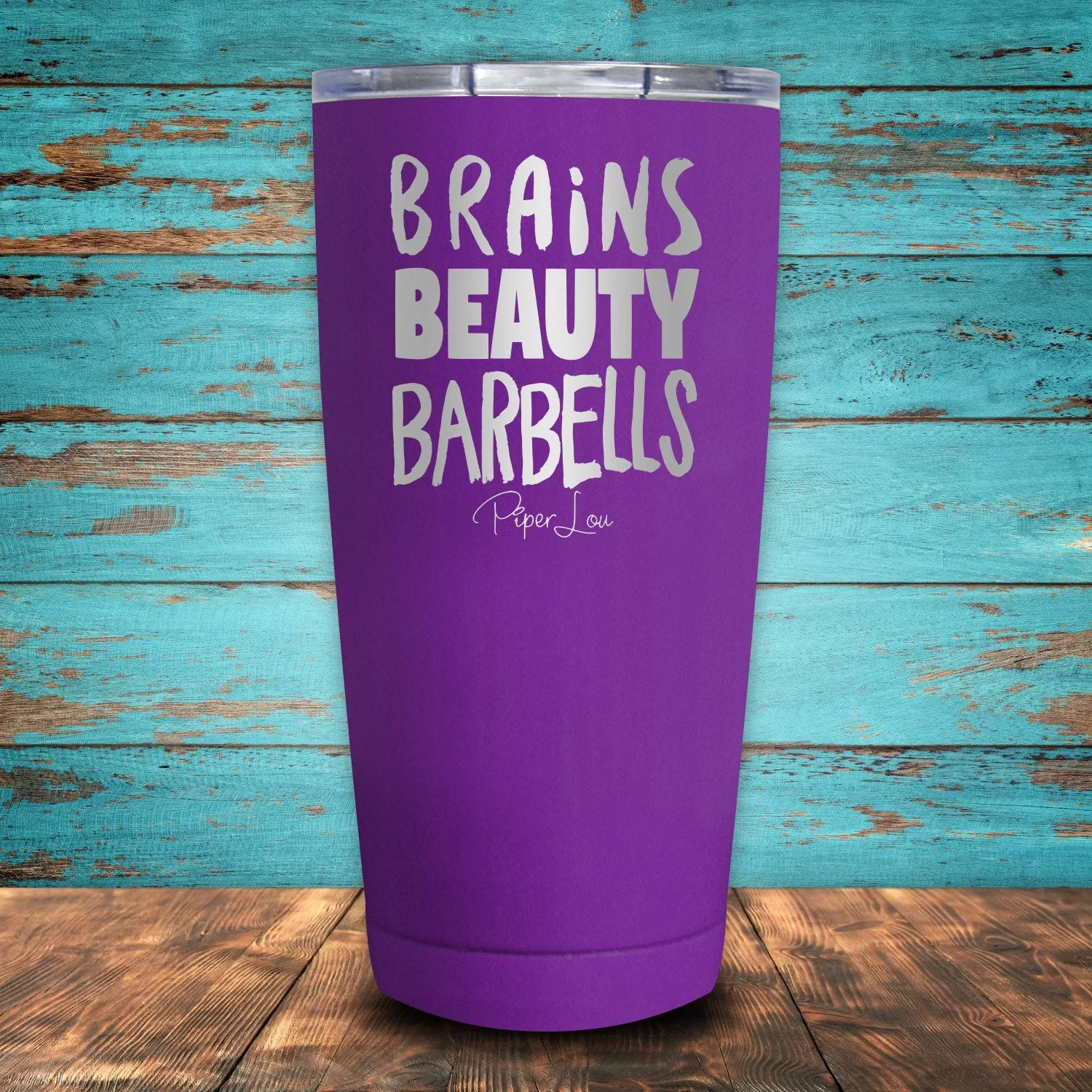 Brains, Beauty, Barbells Coated Drinkware