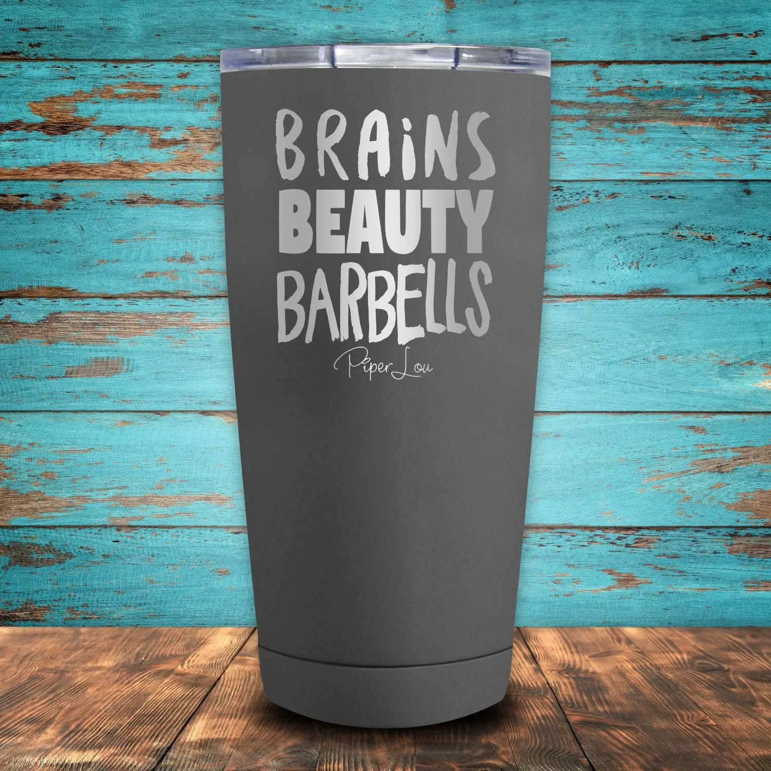 Brains, Beauty, Barbells Coated Drinkware