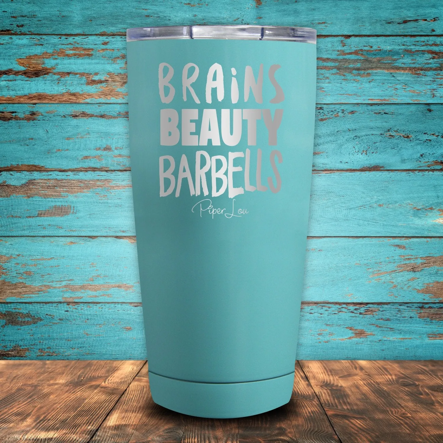 Brains, Beauty, Barbells Coated Drinkware