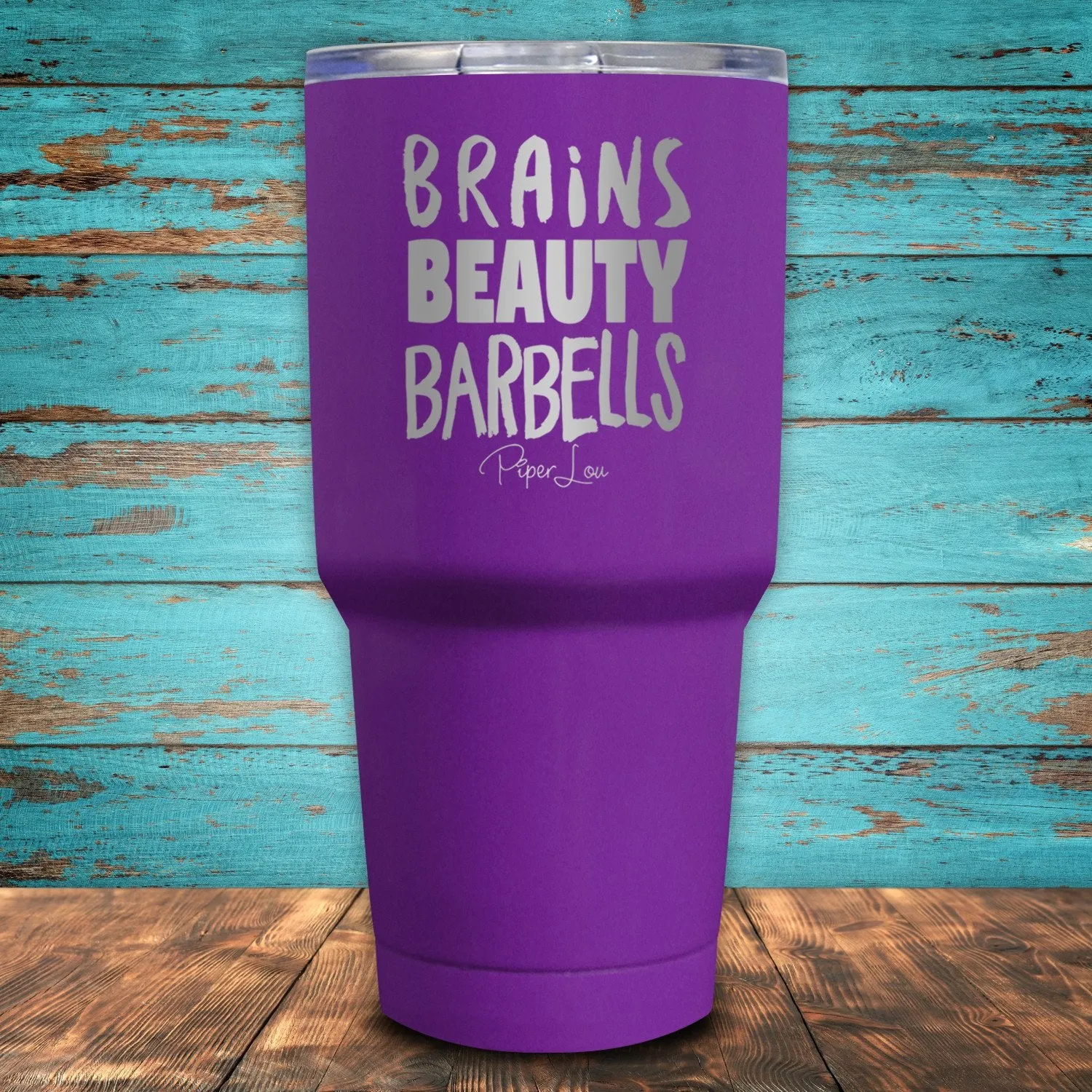 Brains, Beauty, Barbells Coated Drinkware
