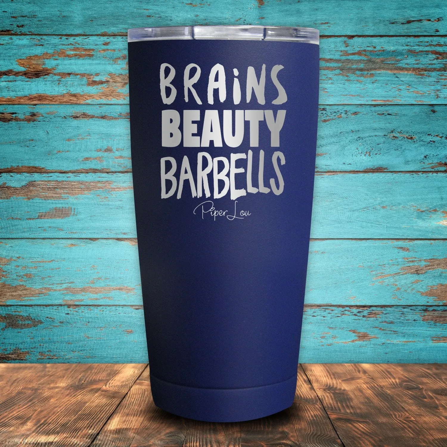 Brains, Beauty, Barbells Coated Drinkware