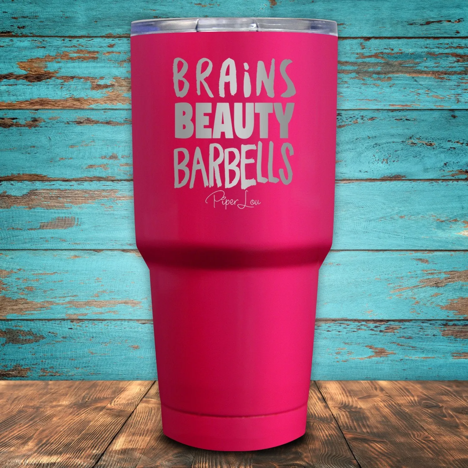 Brains, Beauty, Barbells Coated Drinkware