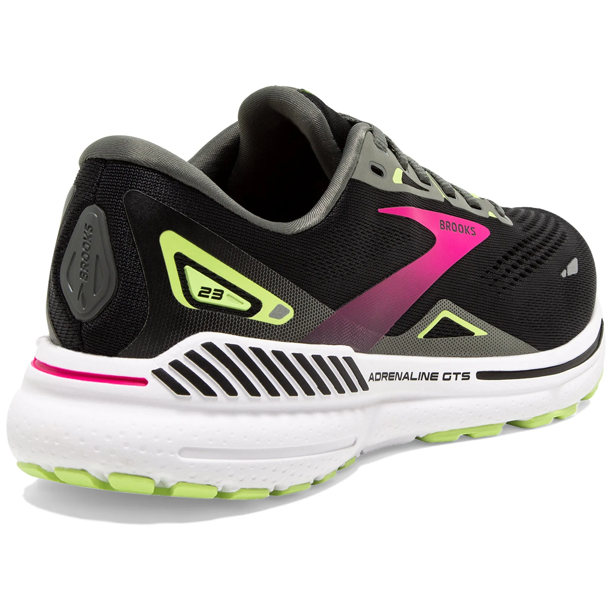 Brooks Adrenaline GTS 23 Women's A Narrow Fit Black-Gunmetal-Sharp Green