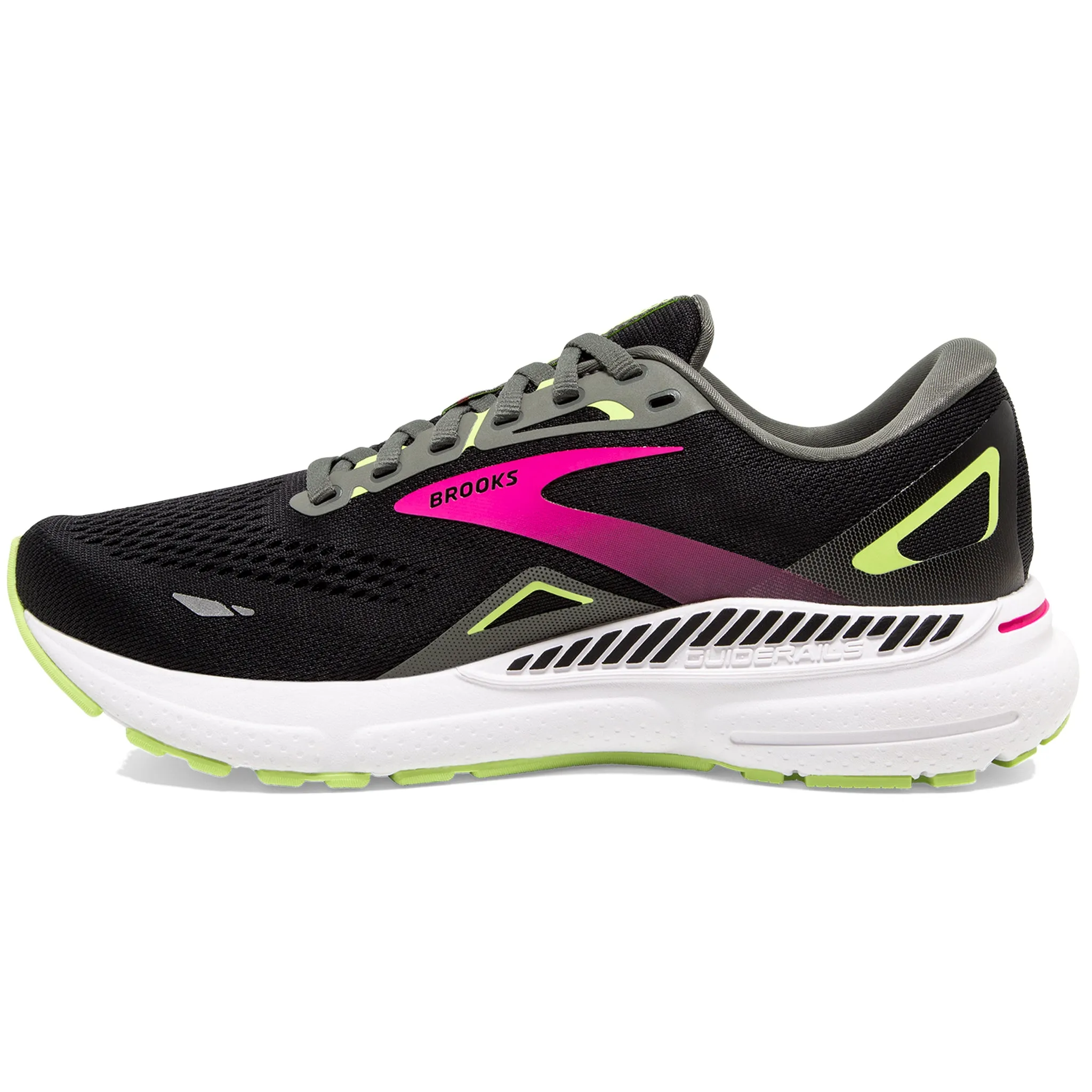 Brooks Adrenaline GTS 23 Women's A Narrow Fit Black-Gunmetal-Sharp Green
