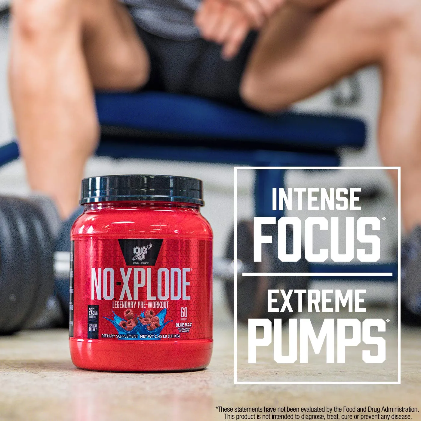 BSN N.O.-XPLODE Pre Workout Supplement with Creatine, Beta-Alanine, and Energy, Flavor: Fruit Punch, 60 Servings (Package may vary)