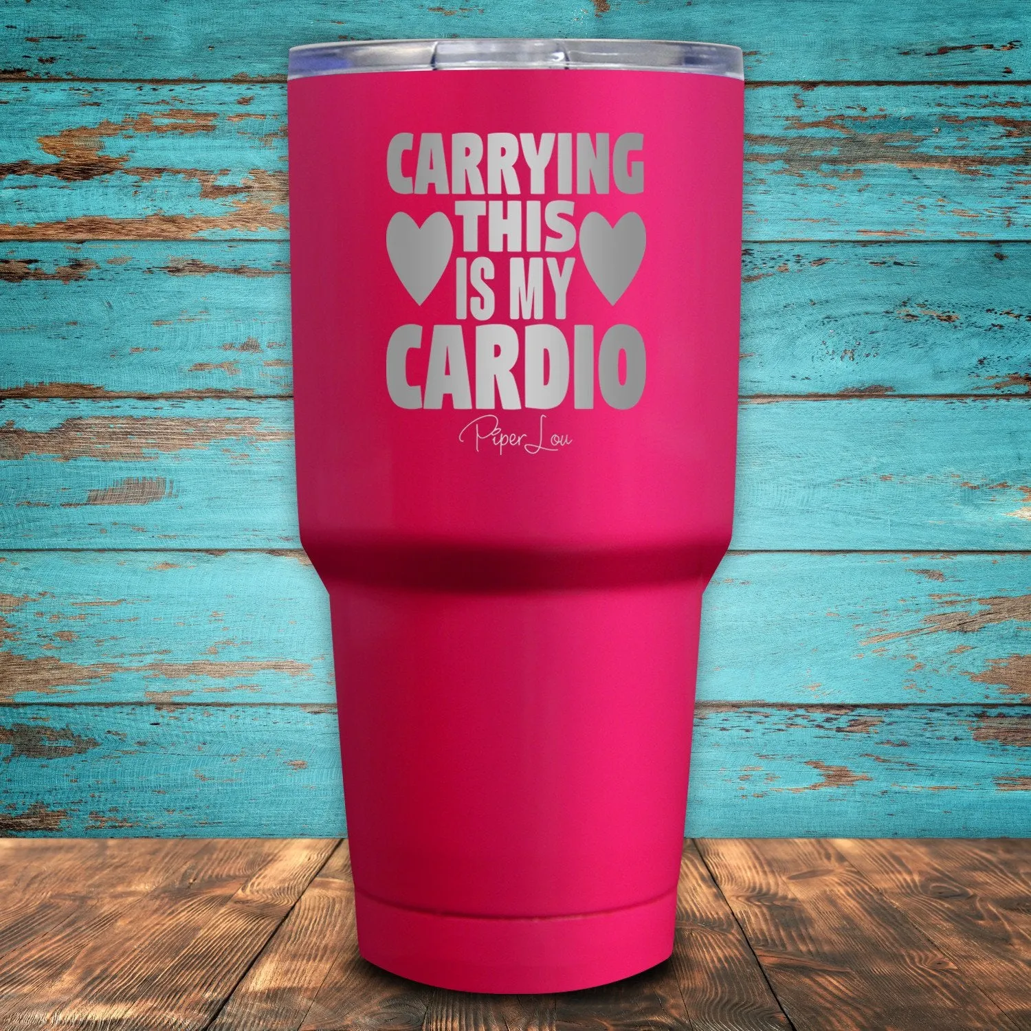 Carrying This Is My Cardio Coated Drinkware