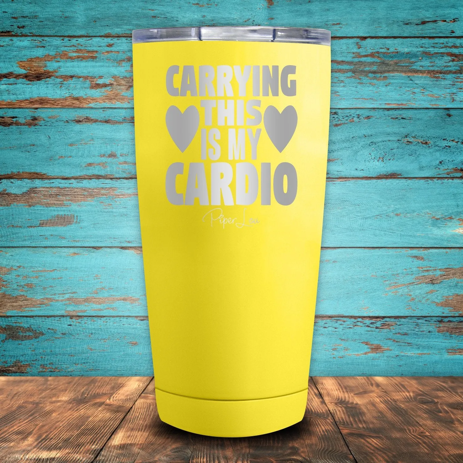 Carrying This Is My Cardio Coated Drinkware