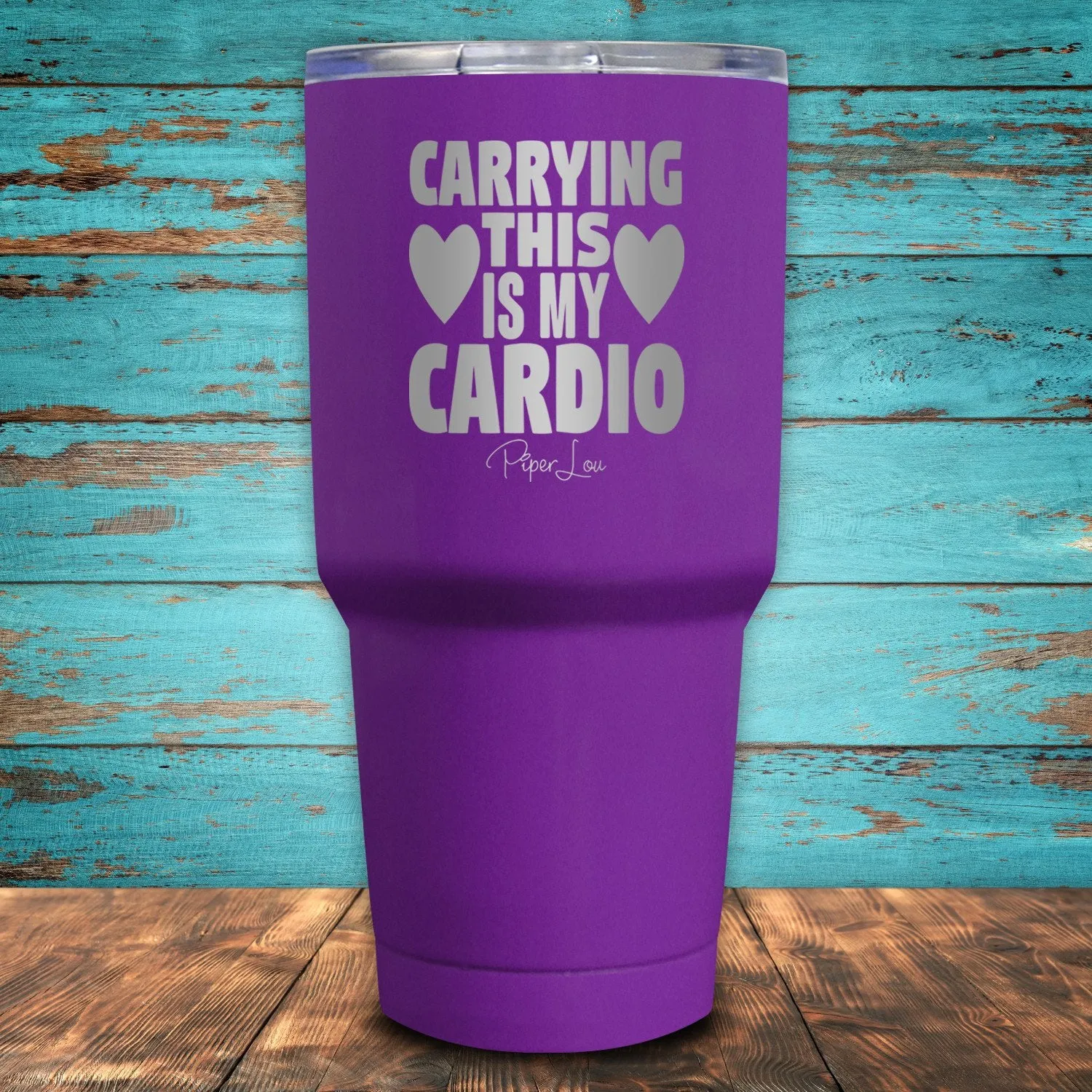 Carrying This Is My Cardio Coated Drinkware