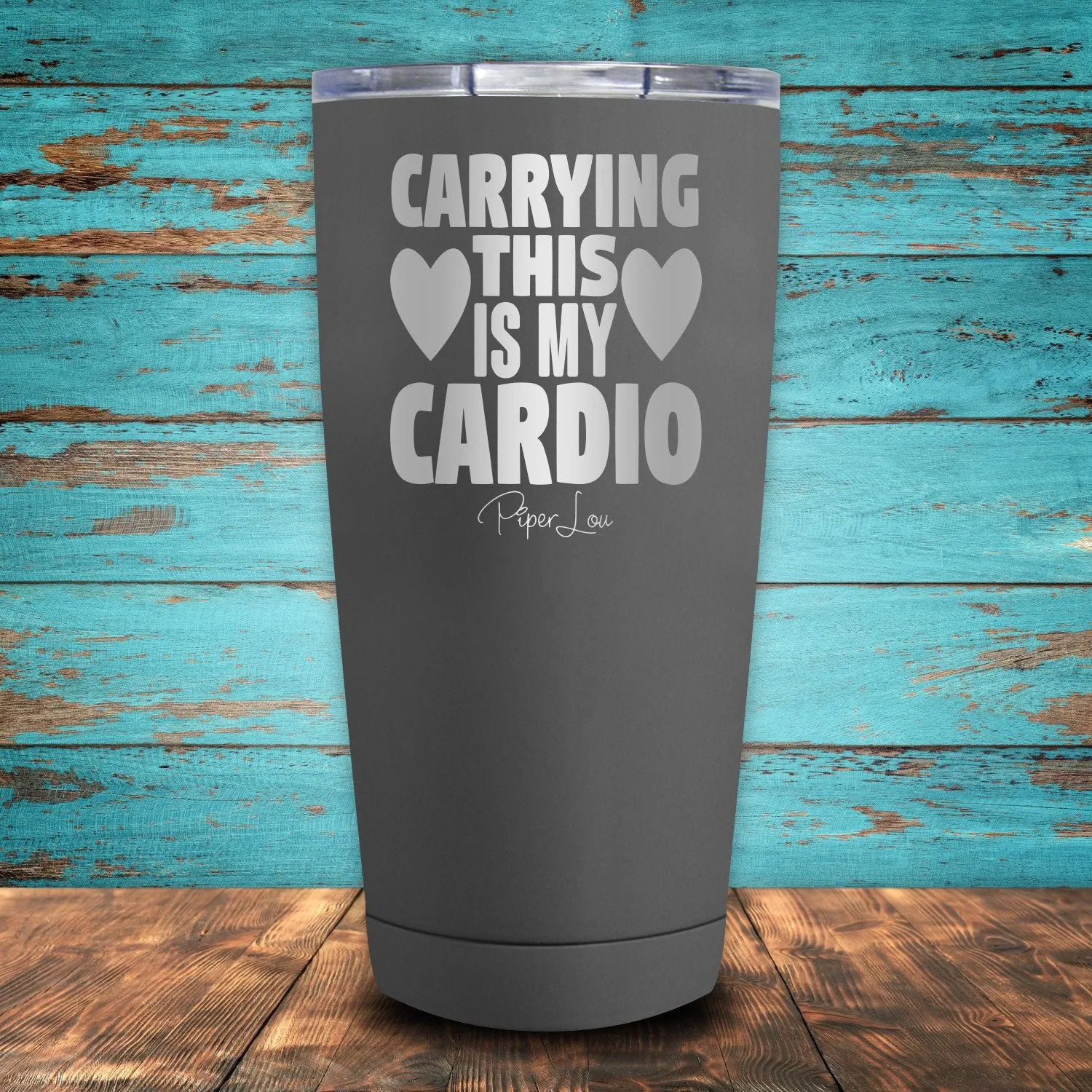 Carrying This Is My Cardio Coated Drinkware