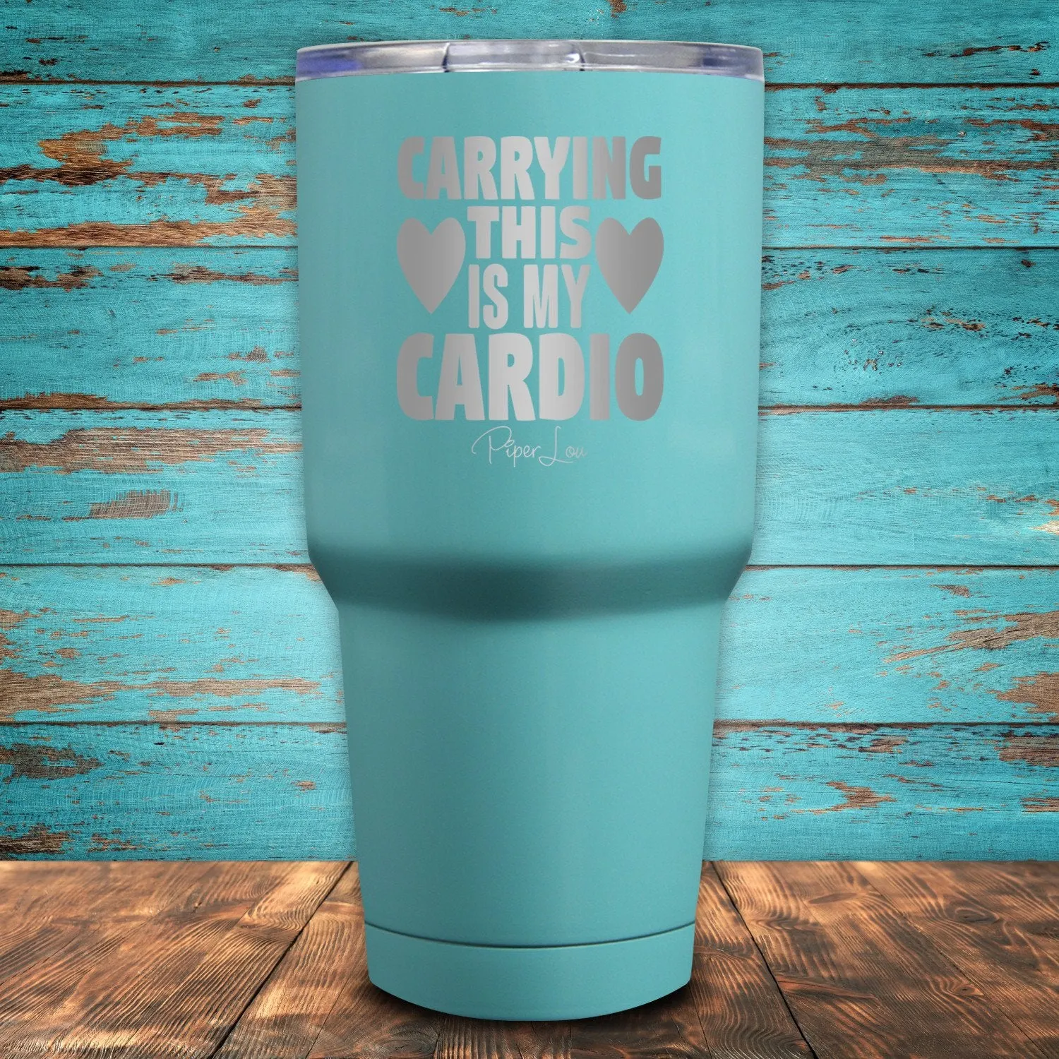 Carrying This Is My Cardio Coated Drinkware