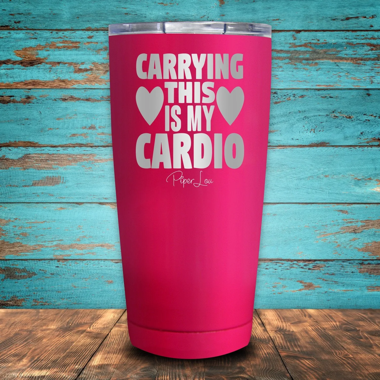 Carrying This Is My Cardio Coated Drinkware