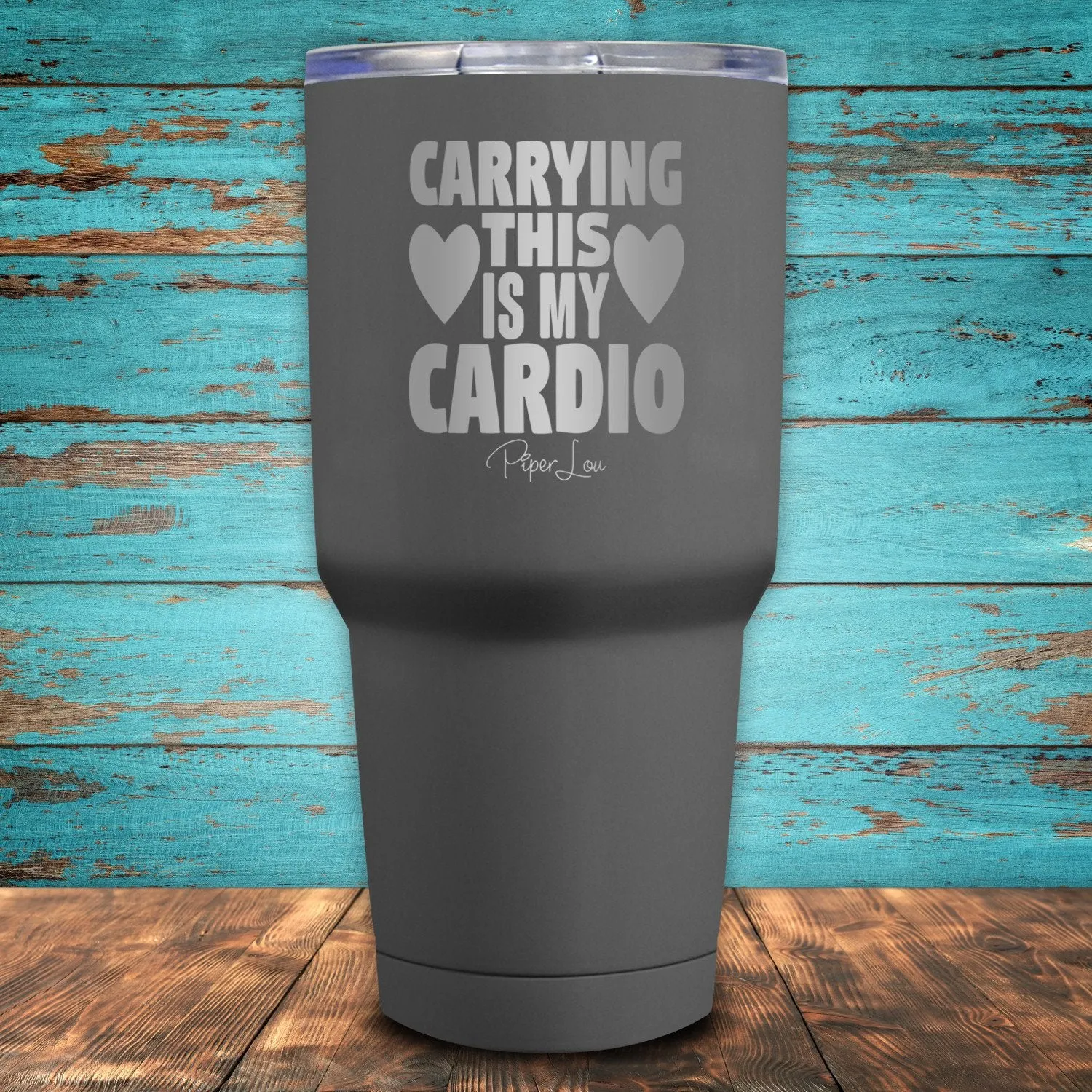 Carrying This Is My Cardio Coated Drinkware