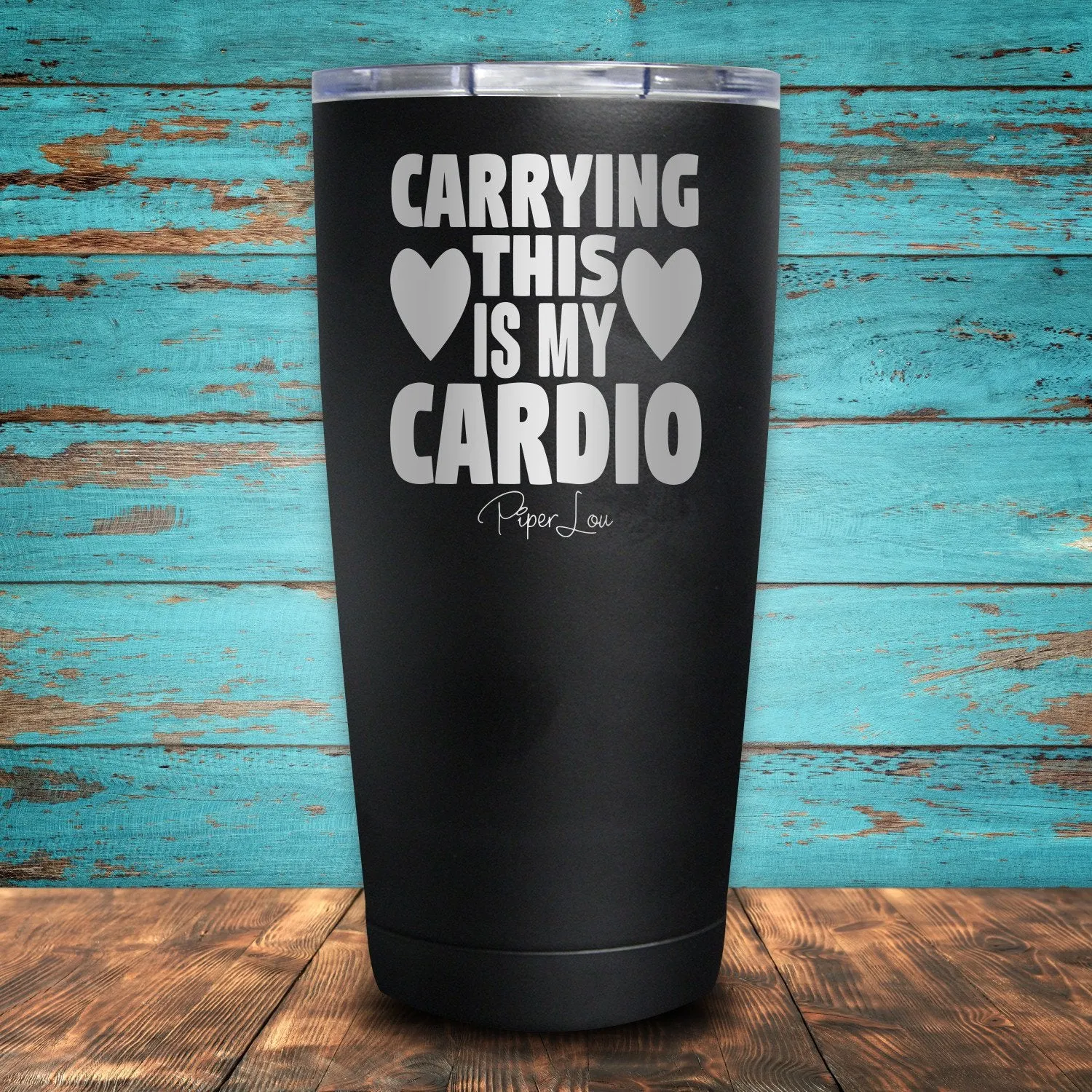 Carrying This Is My Cardio Coated Drinkware