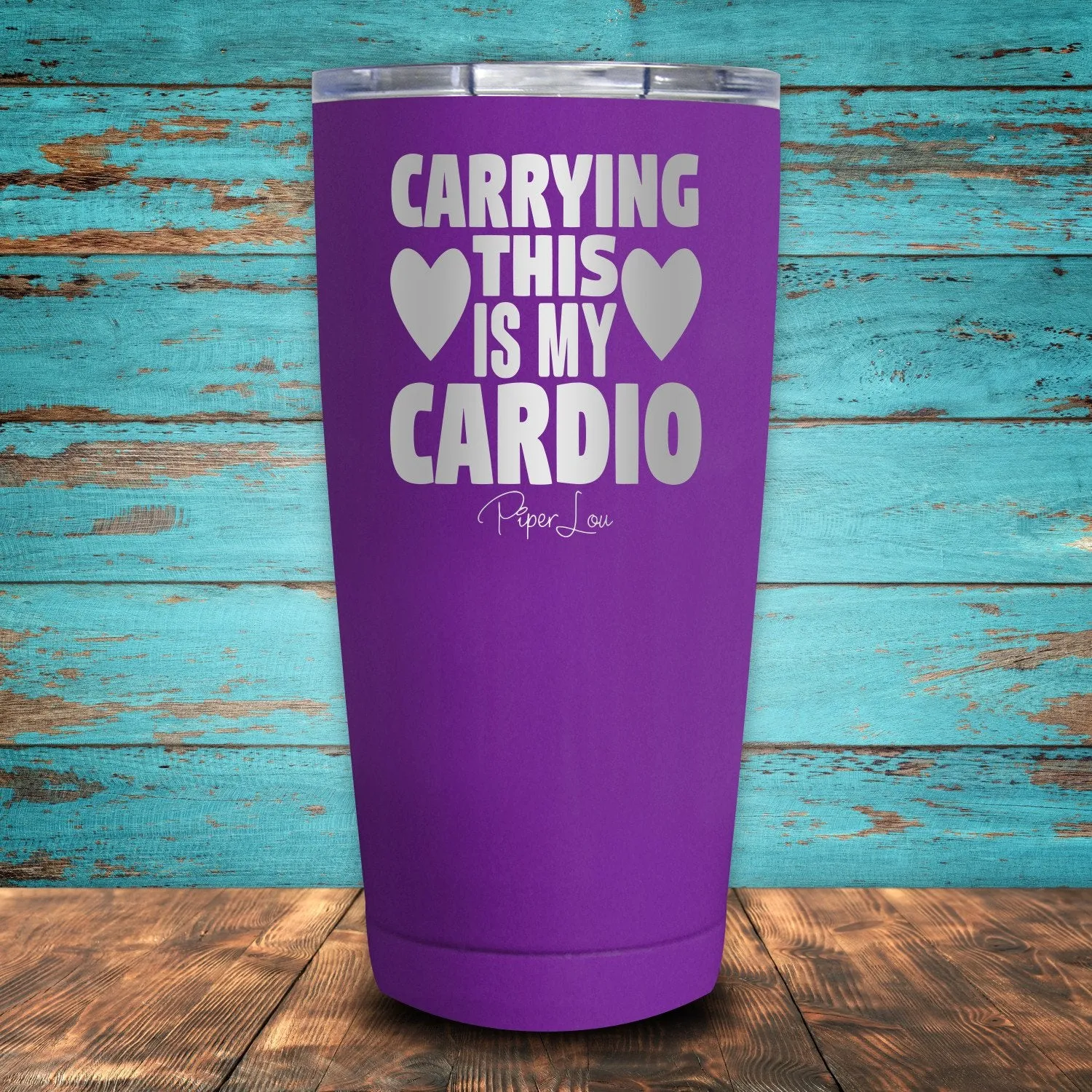 Carrying This Is My Cardio Coated Drinkware