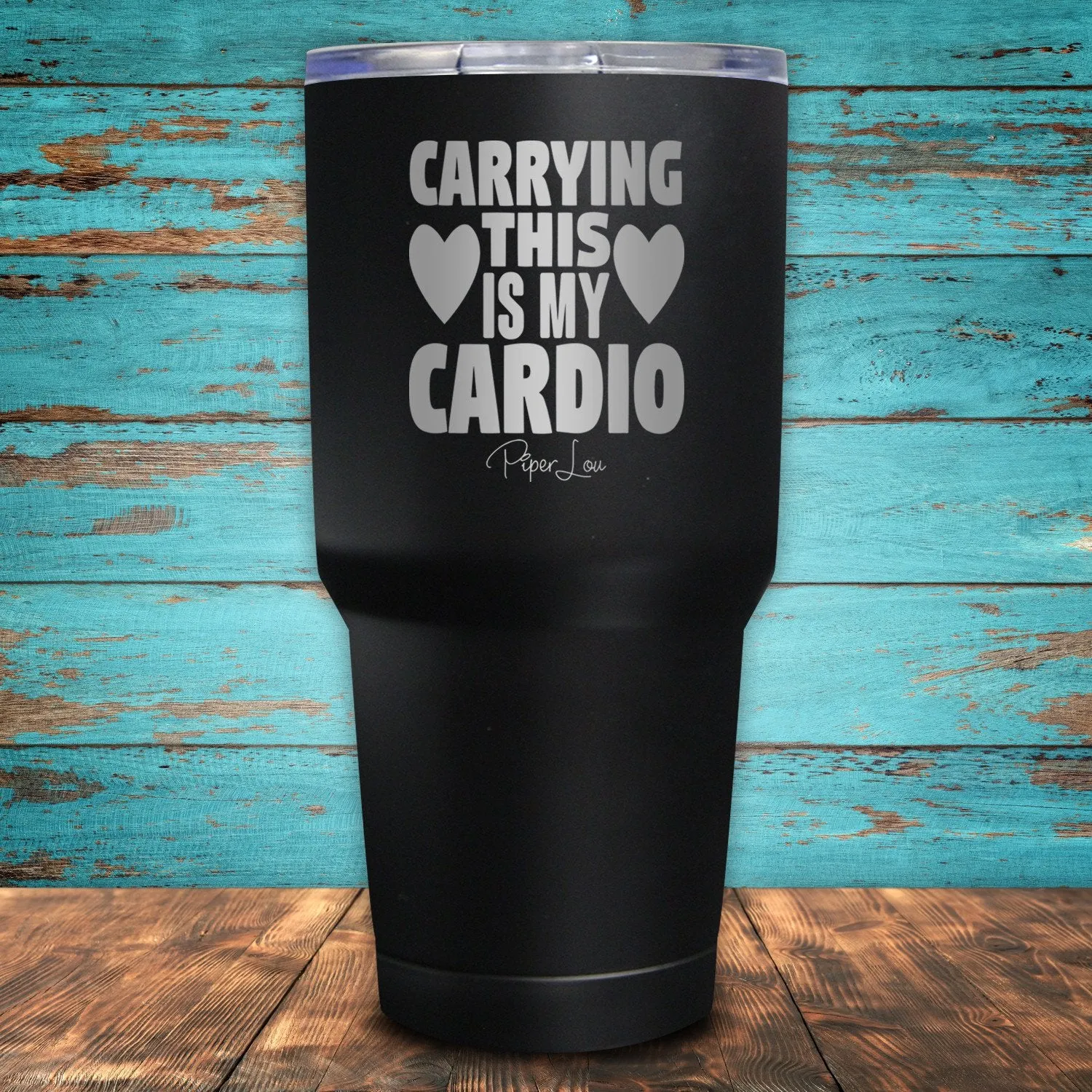 Carrying This Is My Cardio Coated Drinkware