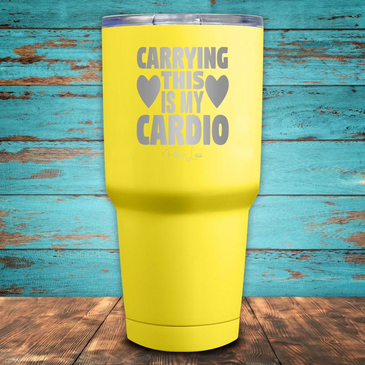 Carrying This Is My Cardio Coated Drinkware