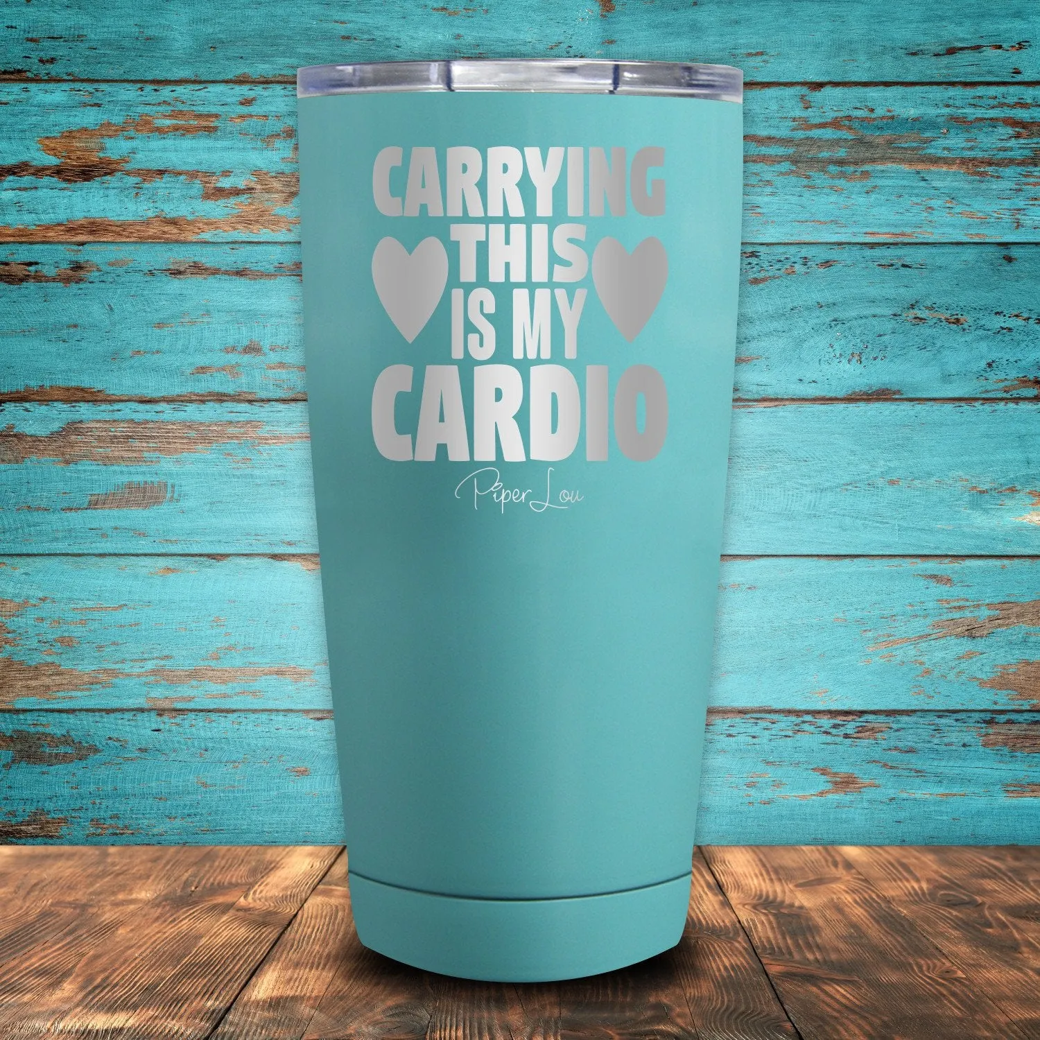 Carrying This Is My Cardio Coated Drinkware