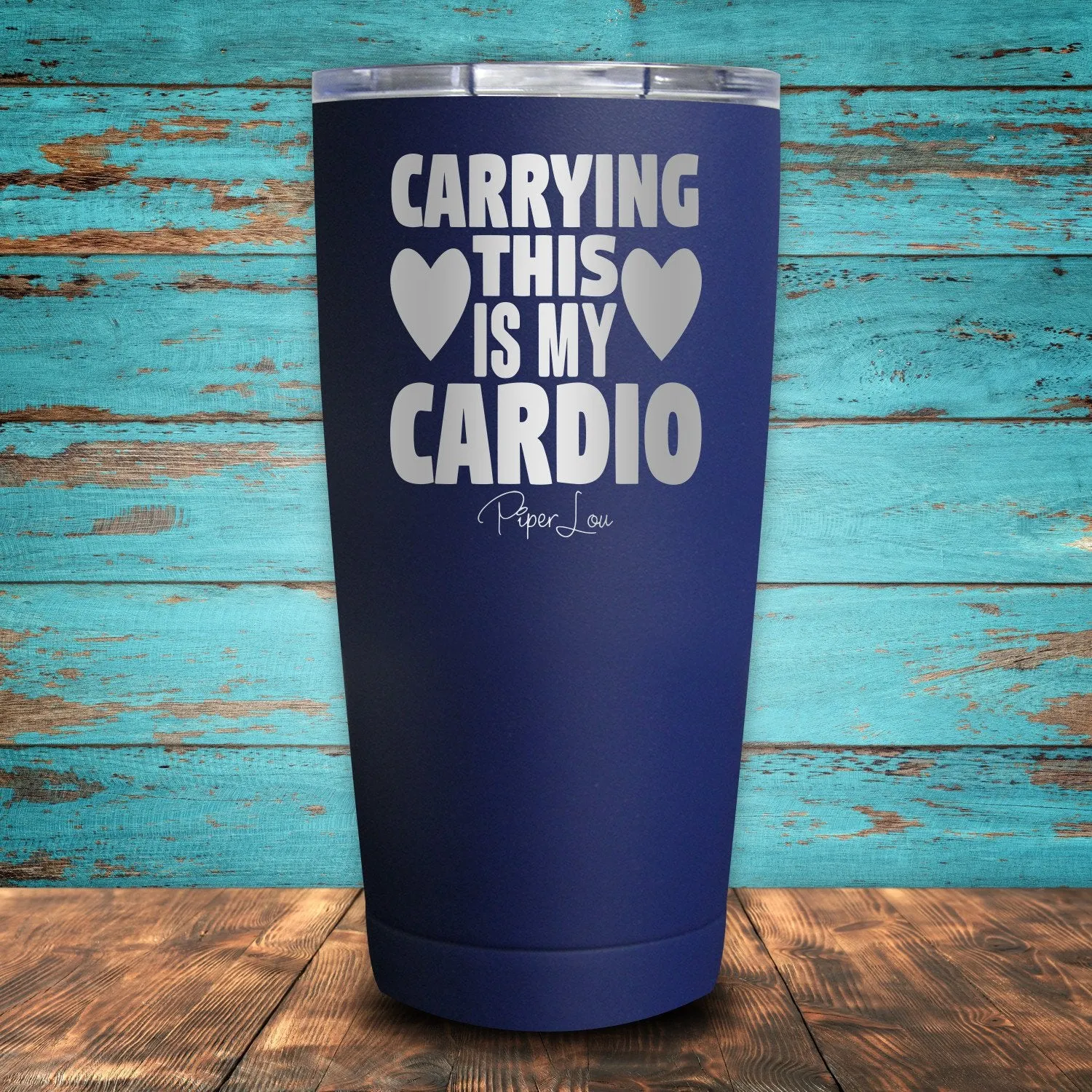 Carrying This Is My Cardio Coated Drinkware