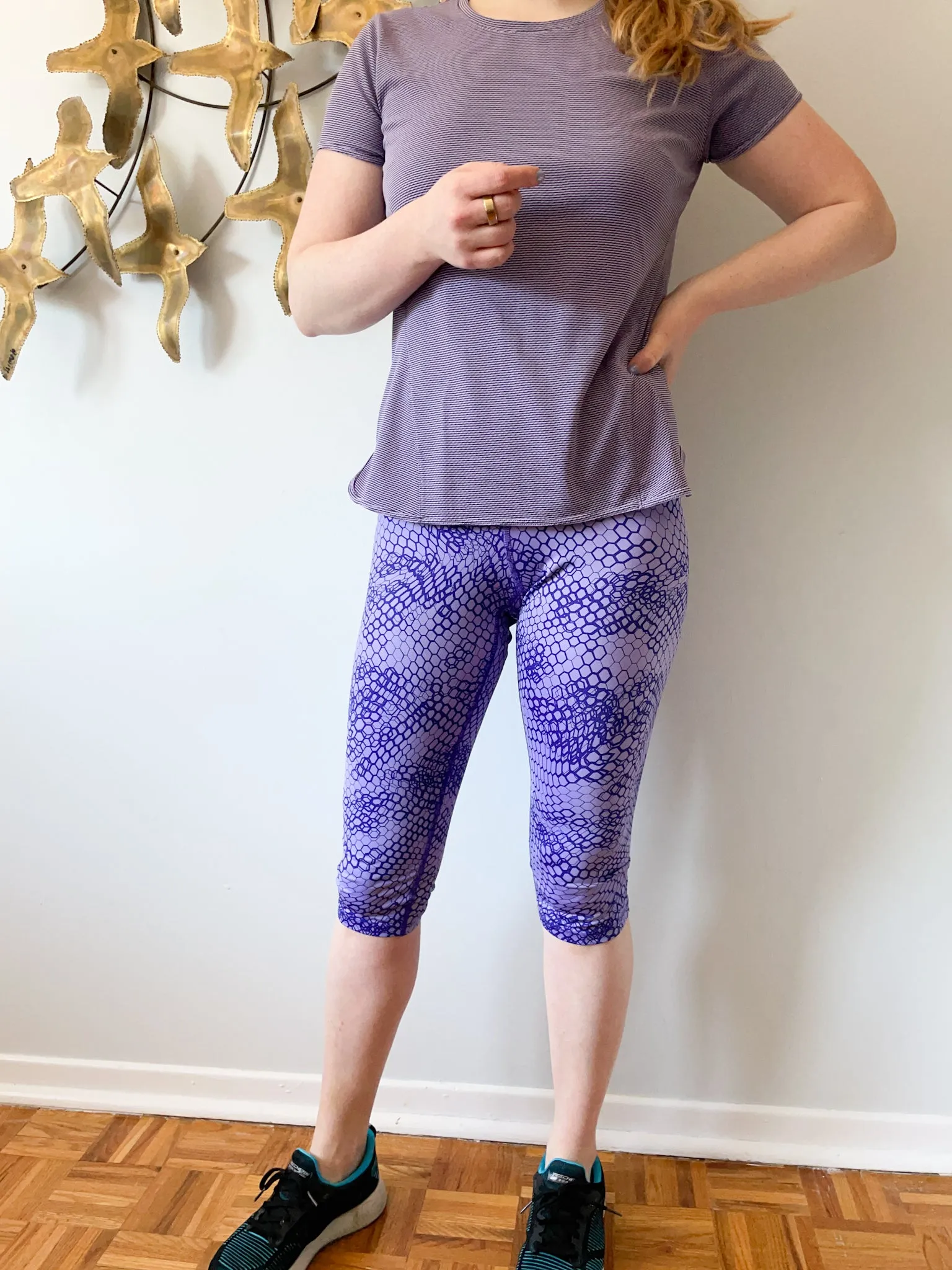 Champion Power Core Purple Workout Capri Leggings - Large