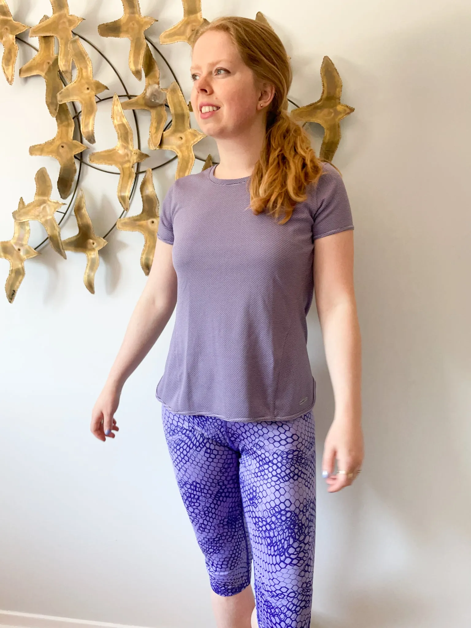 Champion Power Core Purple Workout Capri Leggings - Large