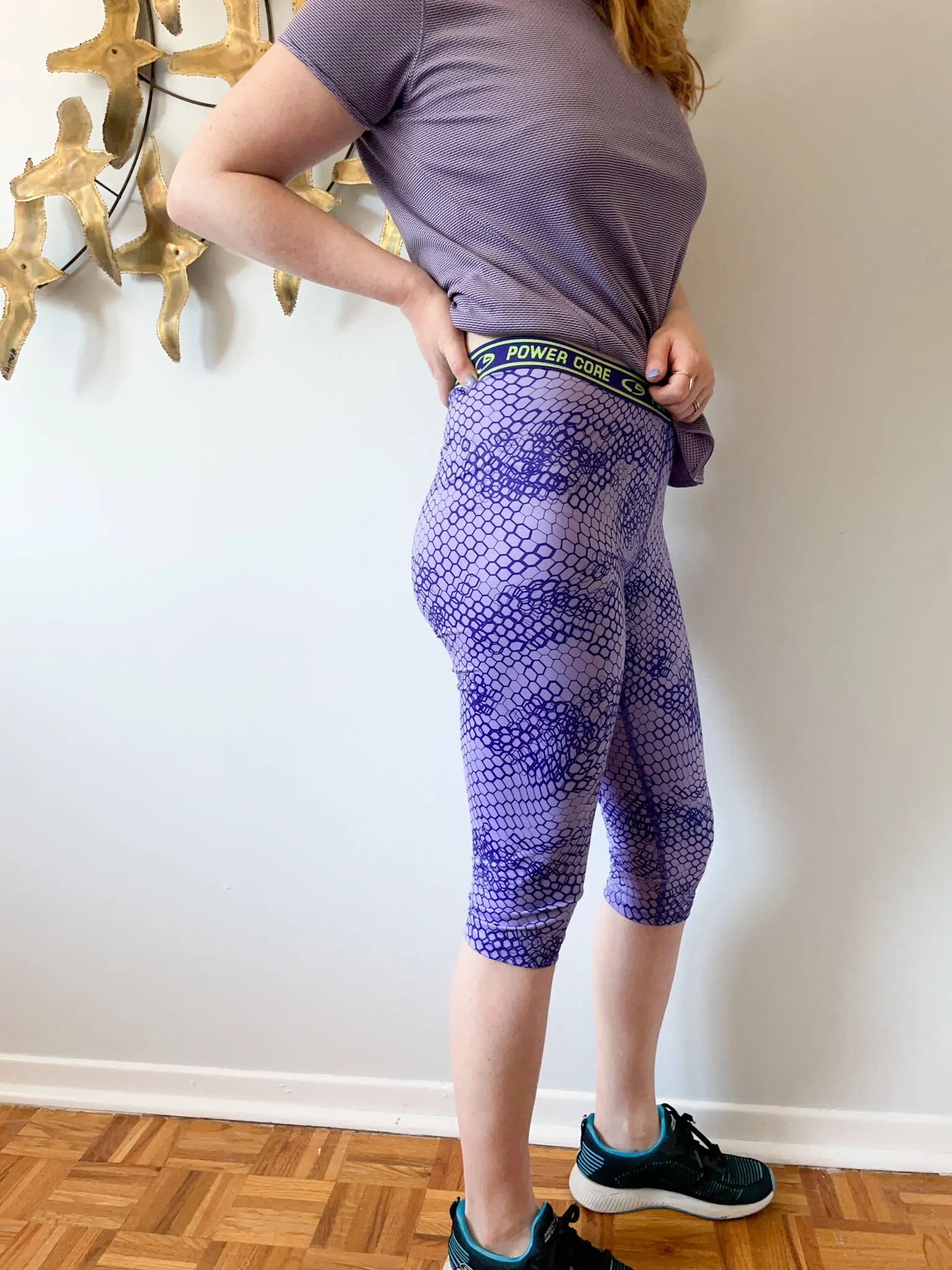 Champion Power Core Purple Workout Capri Leggings - Large