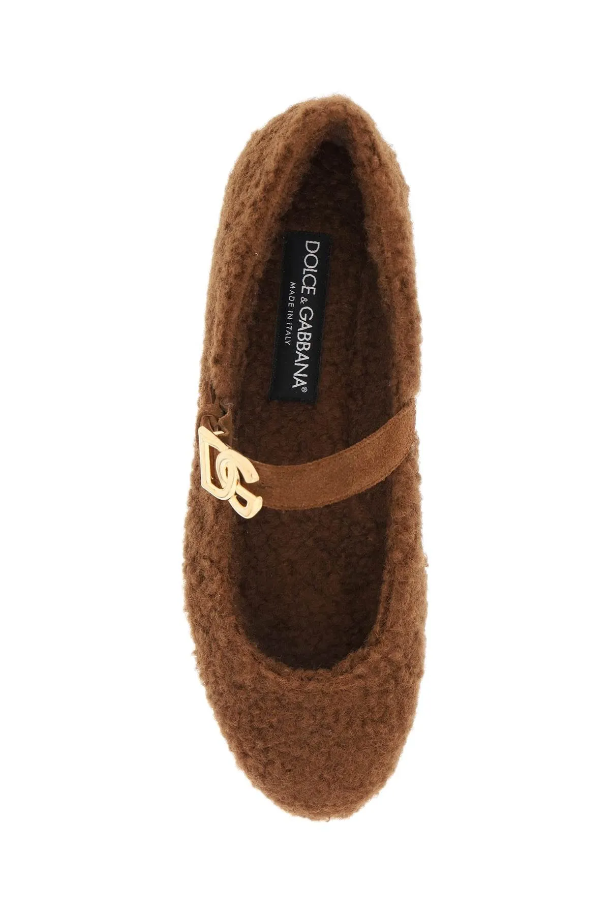Dolce & gabbana faux fur ballet flats