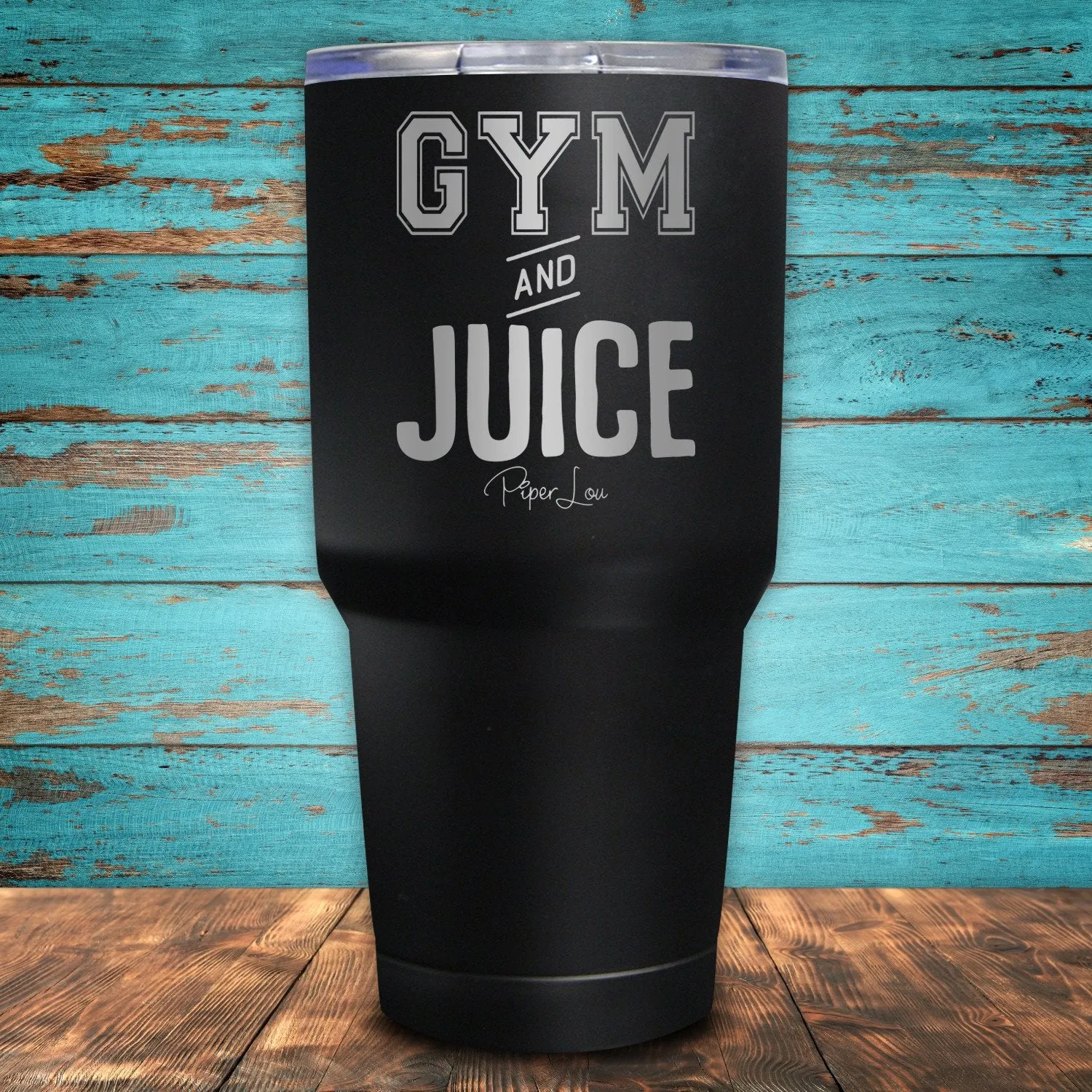 Gym & Juice Coated Drinkware