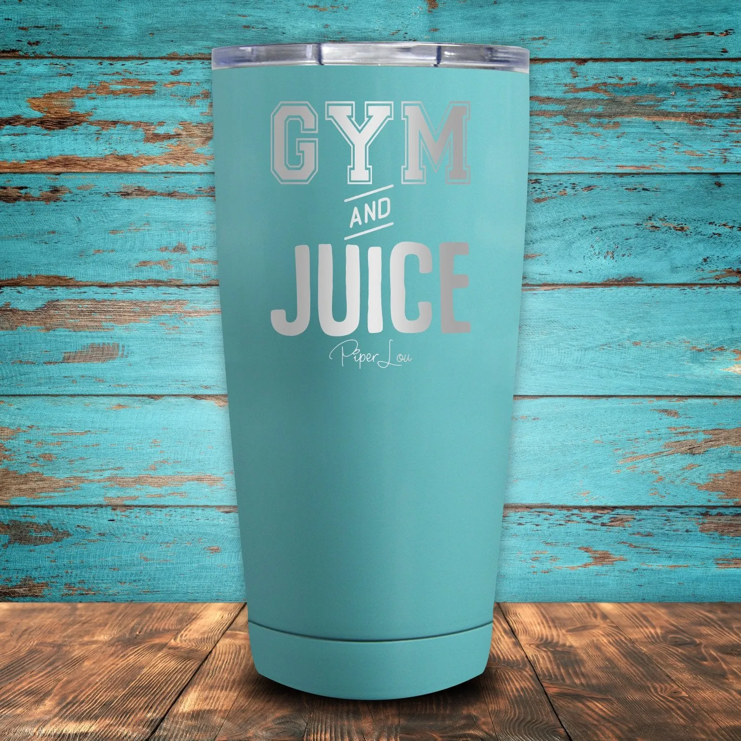 Gym & Juice Coated Drinkware