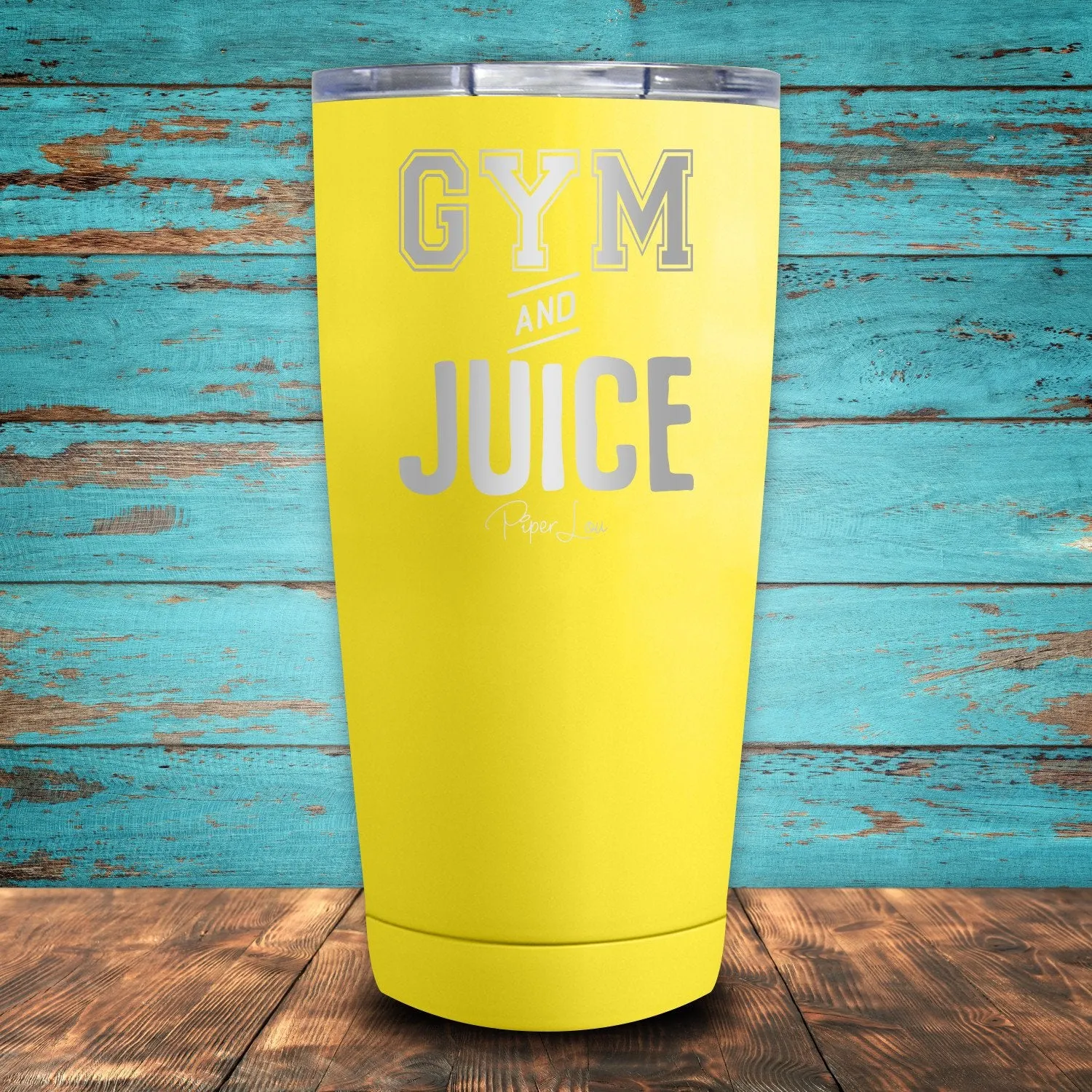 Gym & Juice Coated Drinkware