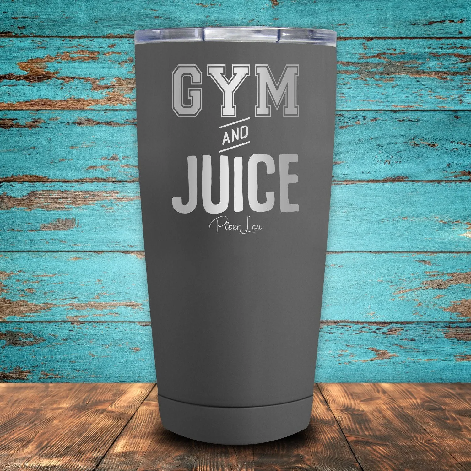 Gym & Juice Coated Drinkware