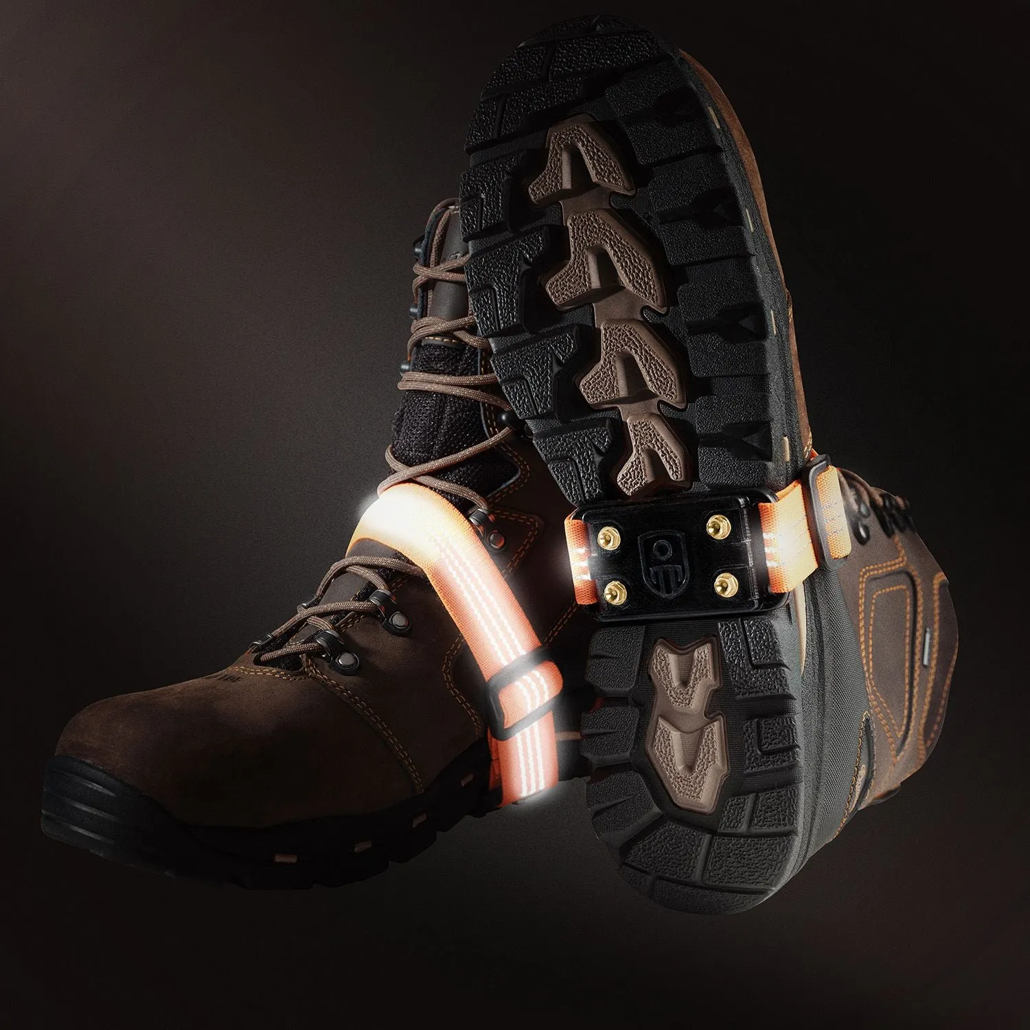 Ice Cleats - Impacto MidCleat, Anti-Slip Traction Cleats, Hi-Vis, Brass MIDCLEATSCB