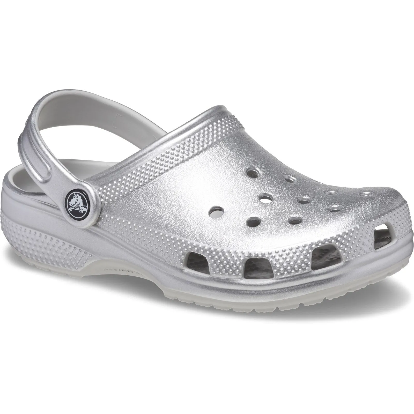 Kids' Classic Glitter Clogs - Sparkly Lightweight Shoes with Pivoting Heel Strap, Croslite Foam for Comfort & Traction, Flexible, Secure Fit