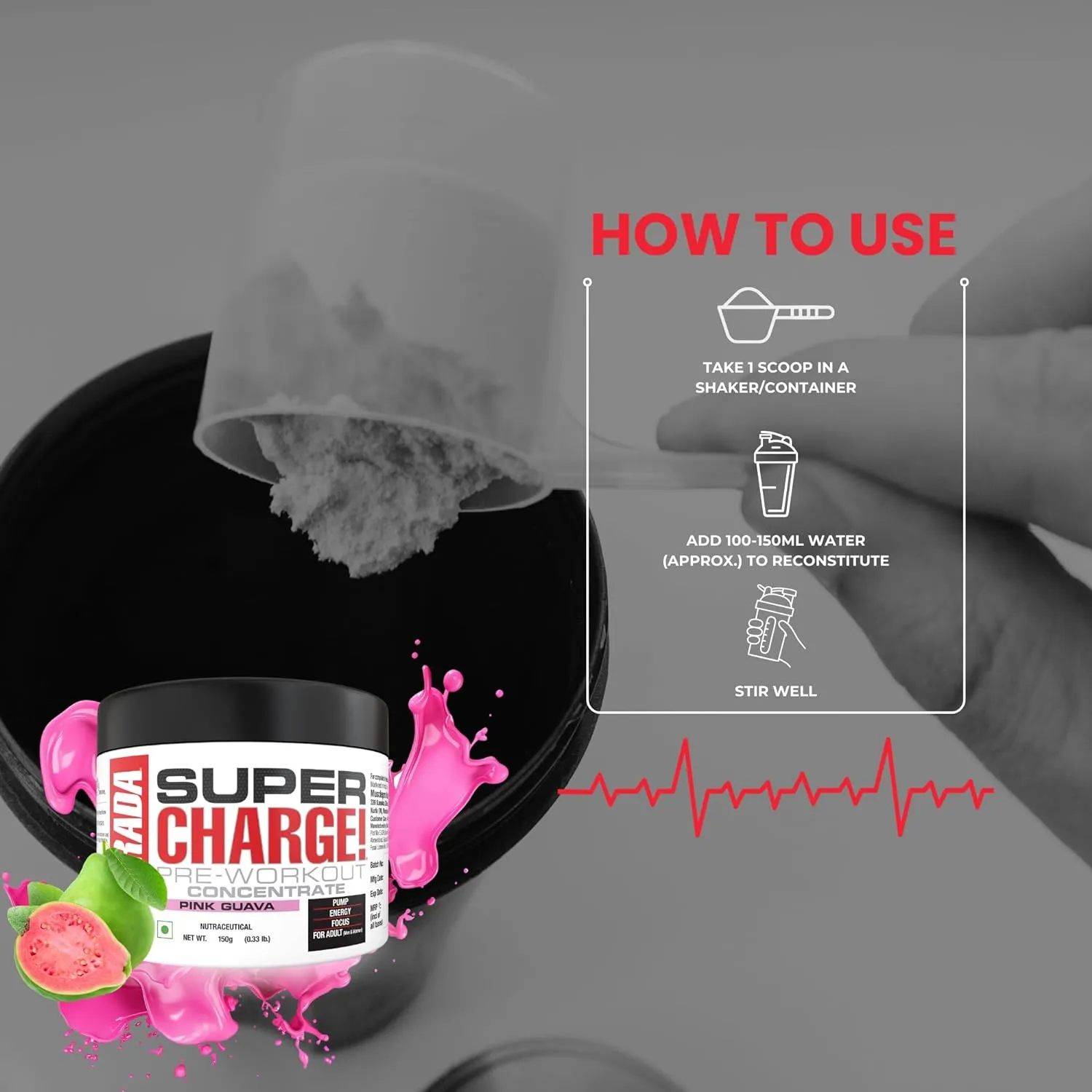 Labrada SUPER CHARGE Pre-Workout Concentrate - (Pik Guava)