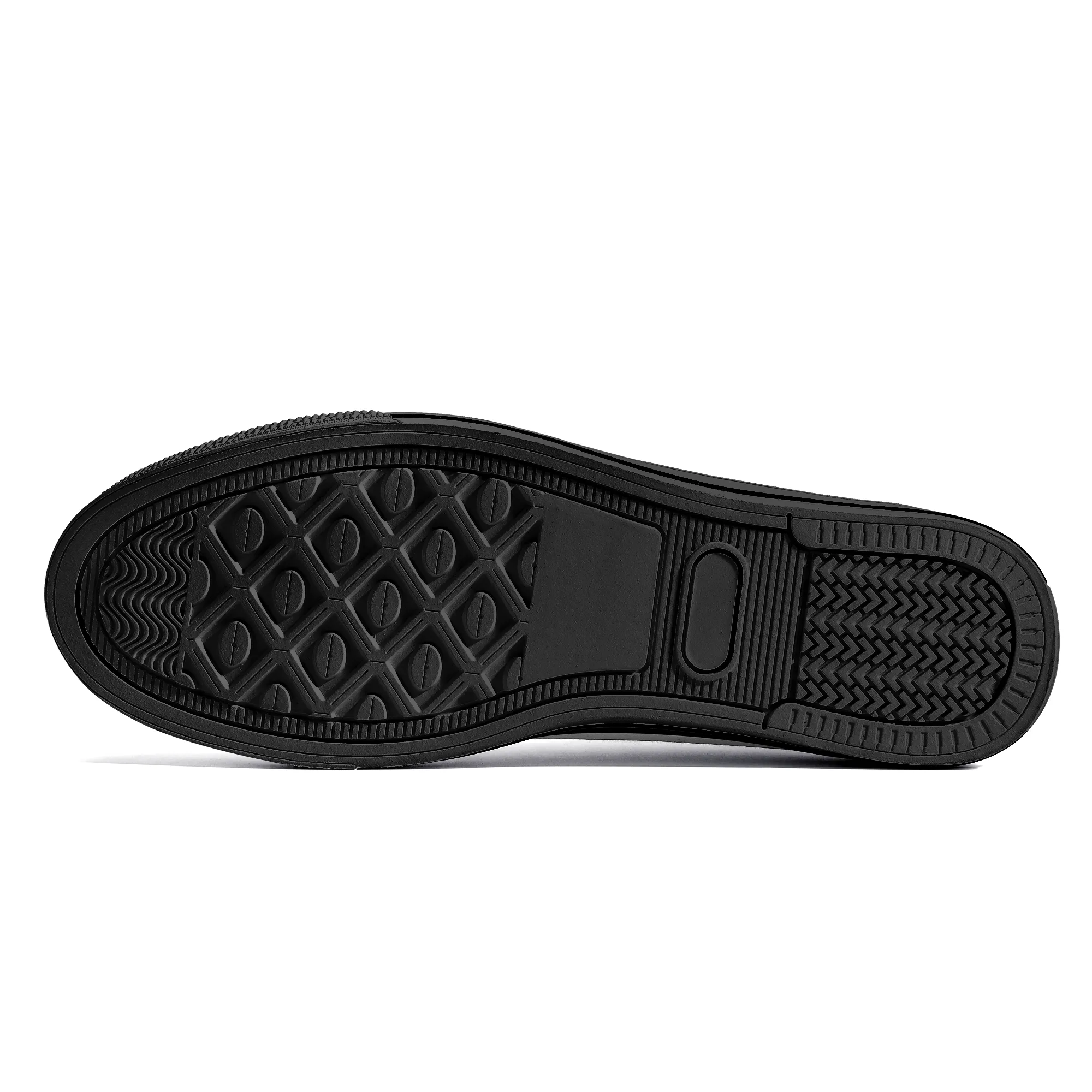 Navy with Abstract Line Design and Black Toe Canvas Sneakers