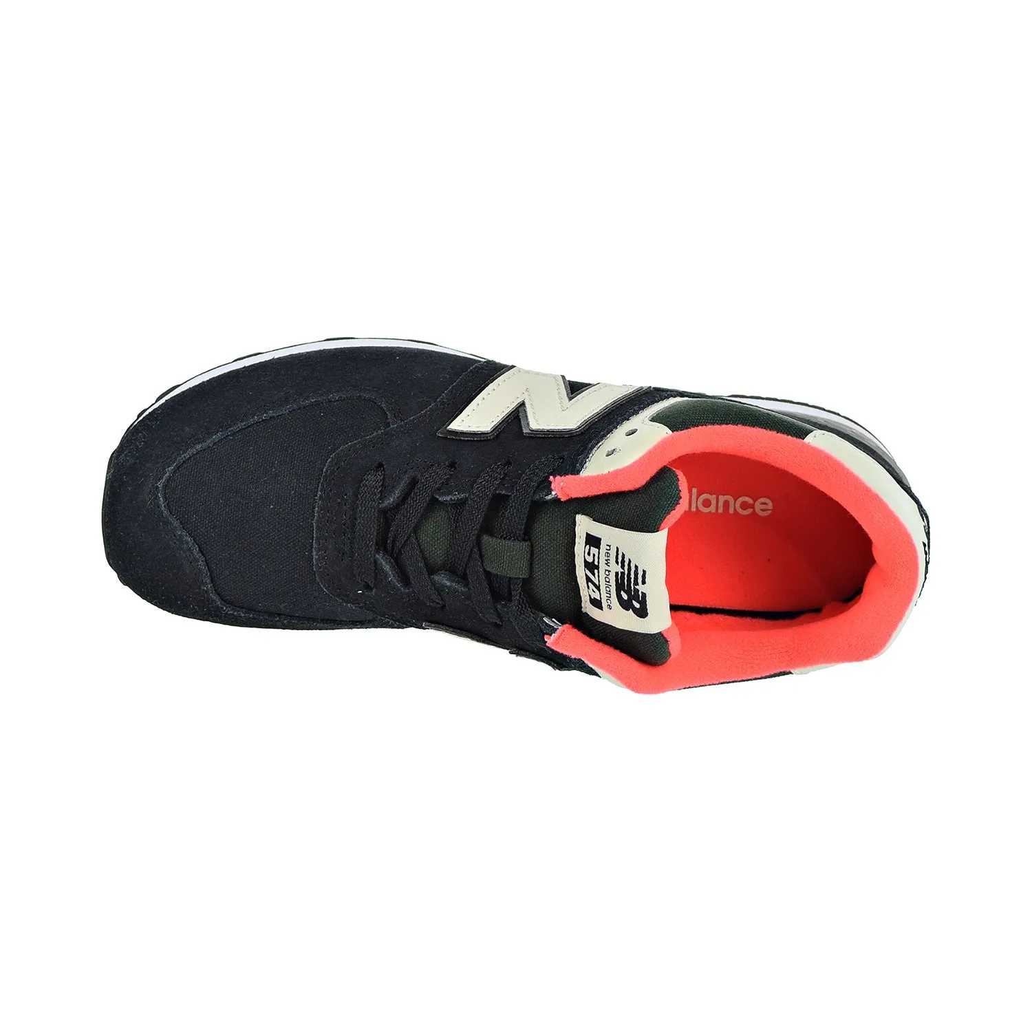 New Balance 574 Classic Big Kid's Shoes Black/Flame